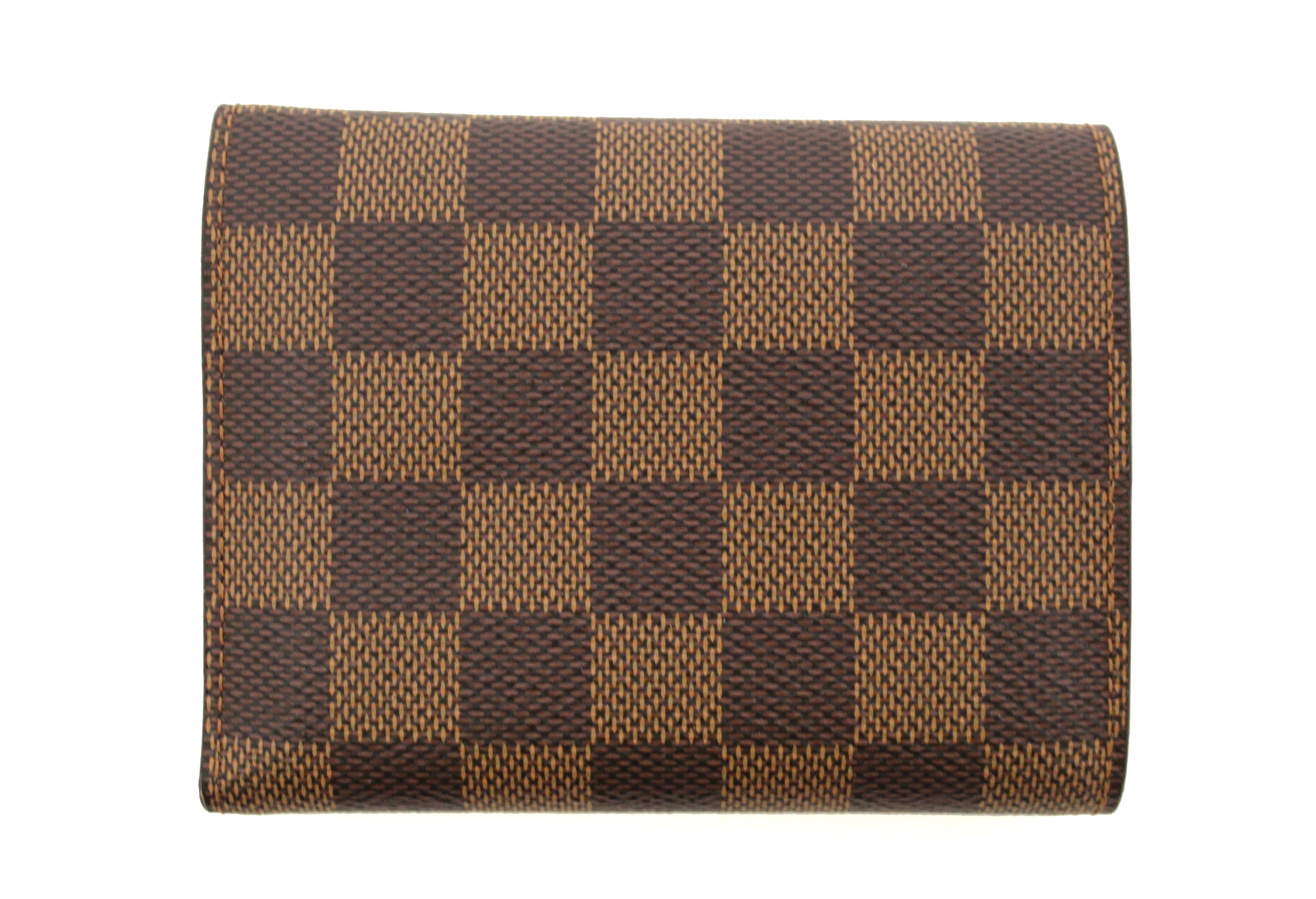 Authentic Louis Vuitton Damier Ebene Red Victorine Wallet - Luxury Compact Wallet for Women, RFID Protection, Perfect for Everyday Use & Travel Accessories