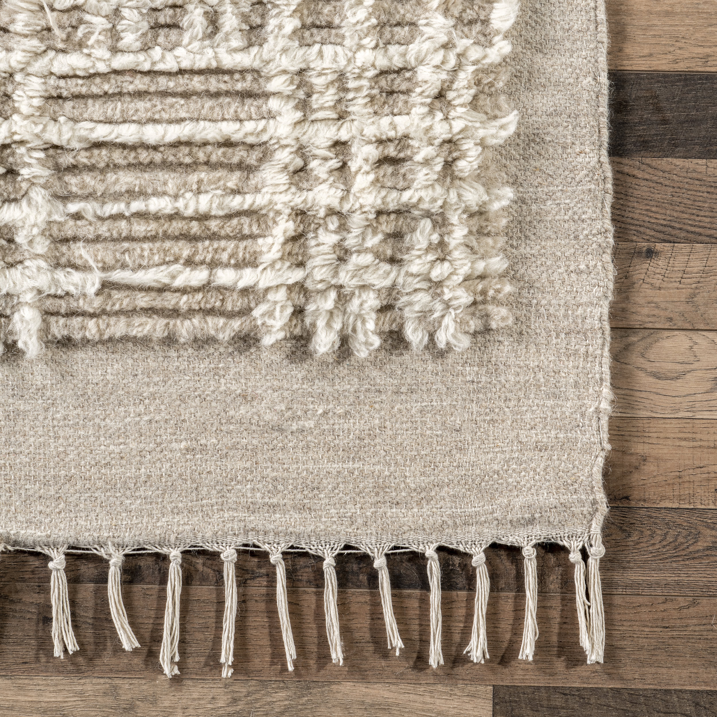 Crissy Crosshatch Shag Rug - Soft Plush Beige Area Rug for Living Room, Bedroom & Nursery | Cozy Home Decor
