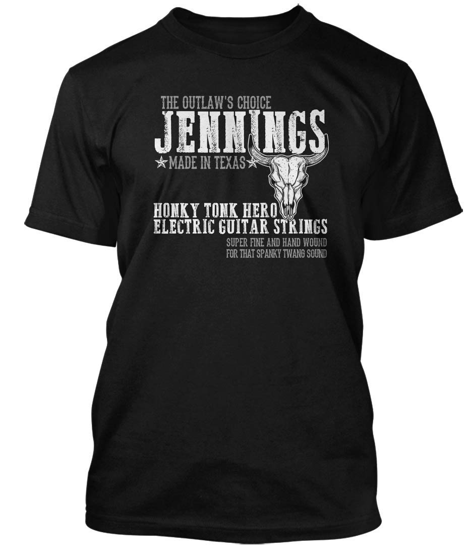 Waylon Jennings Outlaw Country Guitar Strings Men's T-Shirt - Vintage Inspired Bathroom Wall Design - Perfect for Concerts, Country Music Festivals & Casual Wear