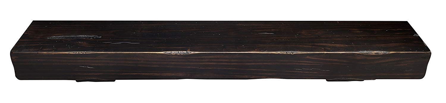 Pearl Mantels 412-72-20 The Shenandoah 72-Inch Wooden Shelf/Mantel - Espresso Rustic Distressed Finish - Perfect for Fireplace Mantel Decor, Living Room, Bedroom & Farmhouse Style Home Decor