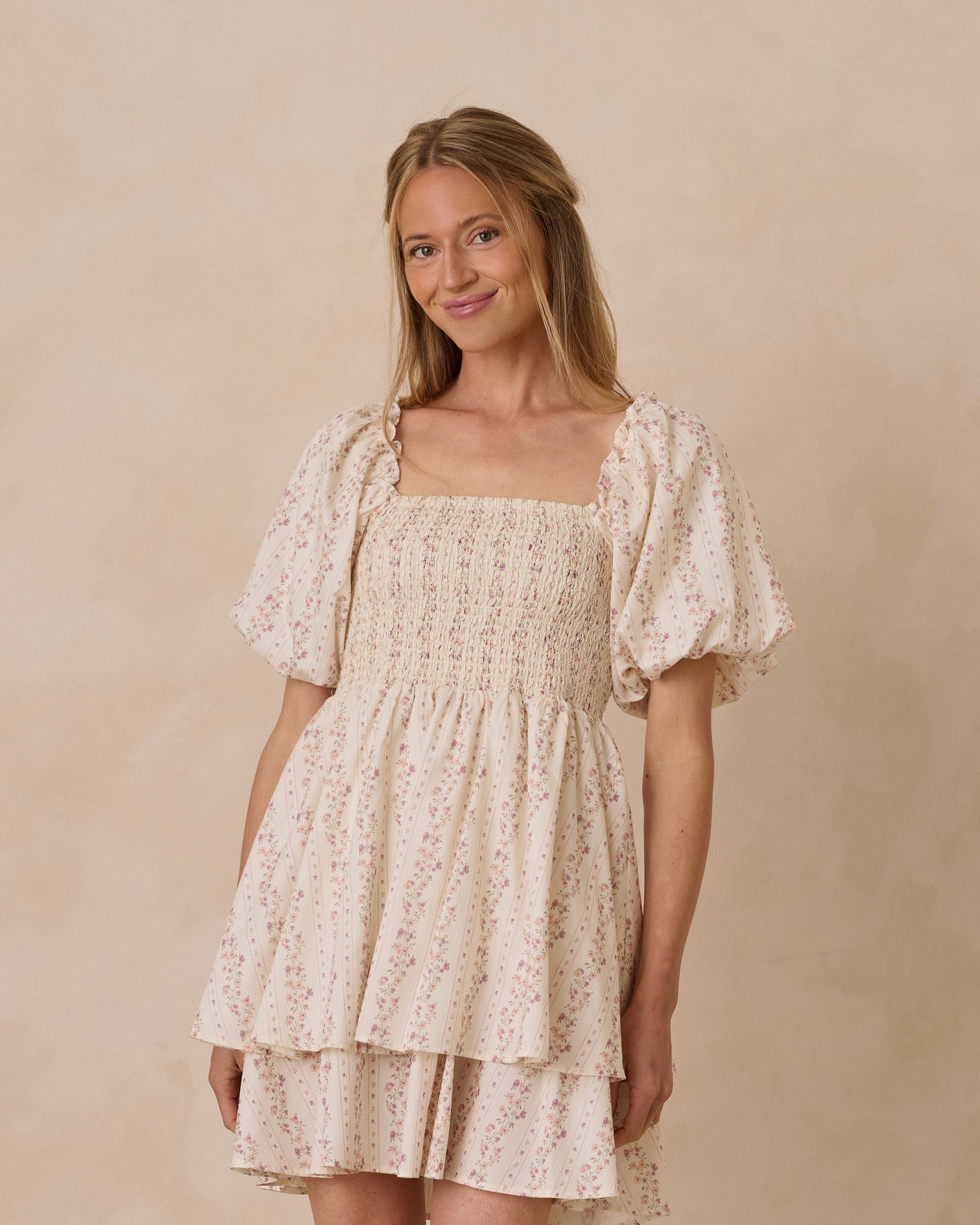 Annette Floral Stripe Dress - Elegant Summer Dress for Women, Perfect for Weddings, Parties & Beach Vacations