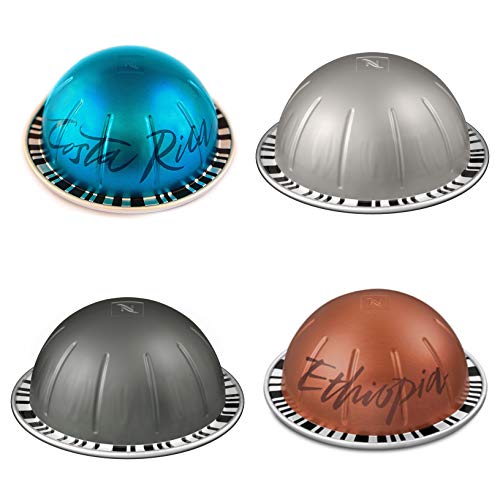 Premium Nespresso VertuoLine Gran Lungo Coffee Capsules Variety Pack - 40 Count (European Version) with Ethiopia, Costa Rica, Fortado & Arondio Blends - Perfect for Home Brewing, Office Use & Gifts