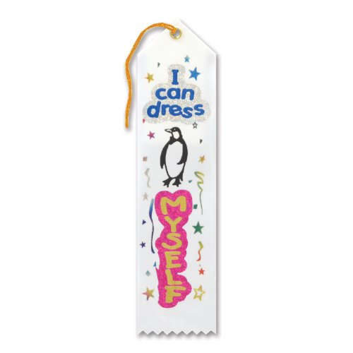 Beistle I Can Dress Myself Award Ribbon - Motivational Reward for Kids' Independence & Achievement - Perfect for Preschool, Kindergarten & Early Childhood Milestones