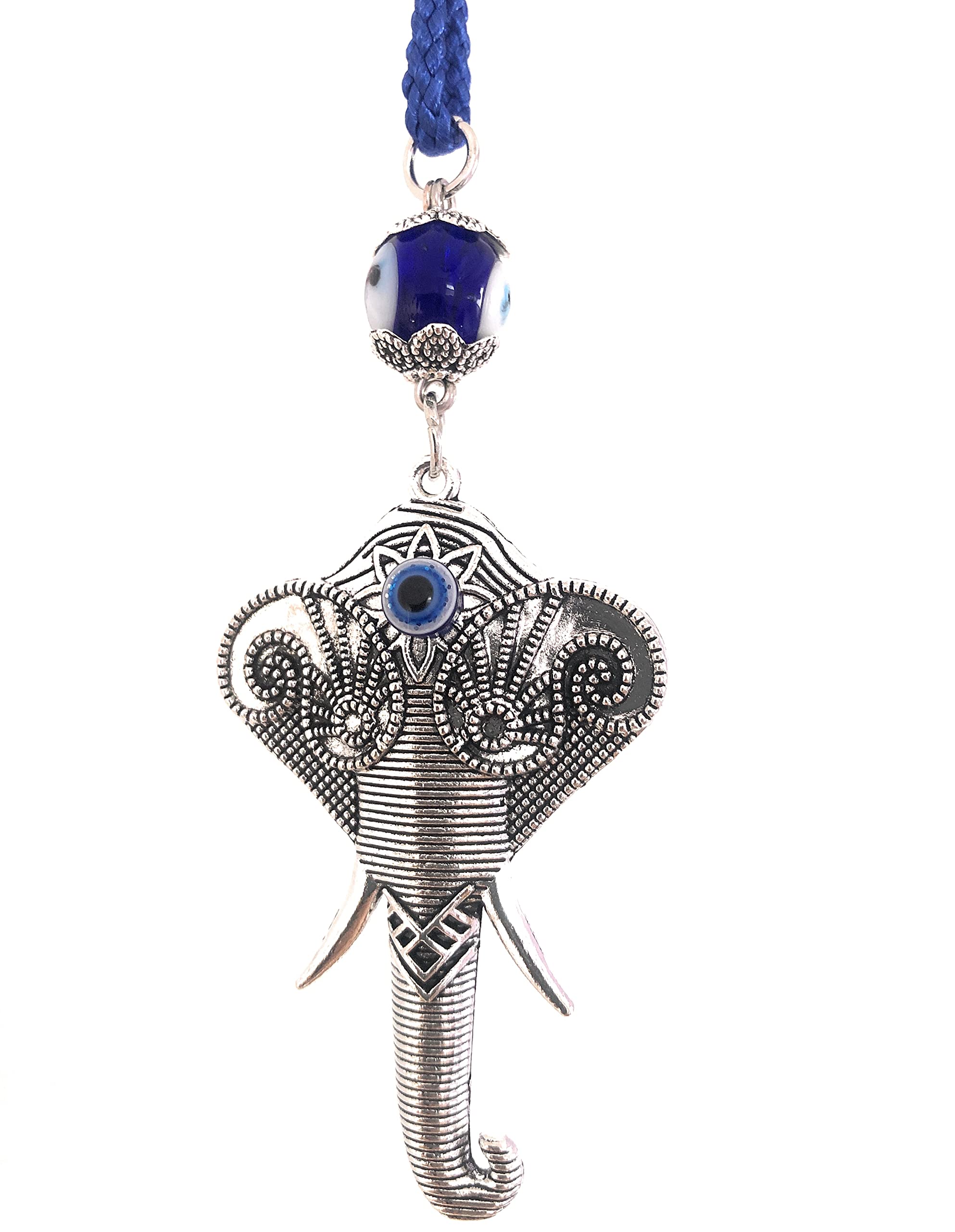 Evil Eye Car Ornament - Elephant Pendant Charm for Rear View Mirror, Stylish Car Mirror Hanging Decorations, Perfect for Personalizing Your Vehicle Interior and Enhancing Driving Safety