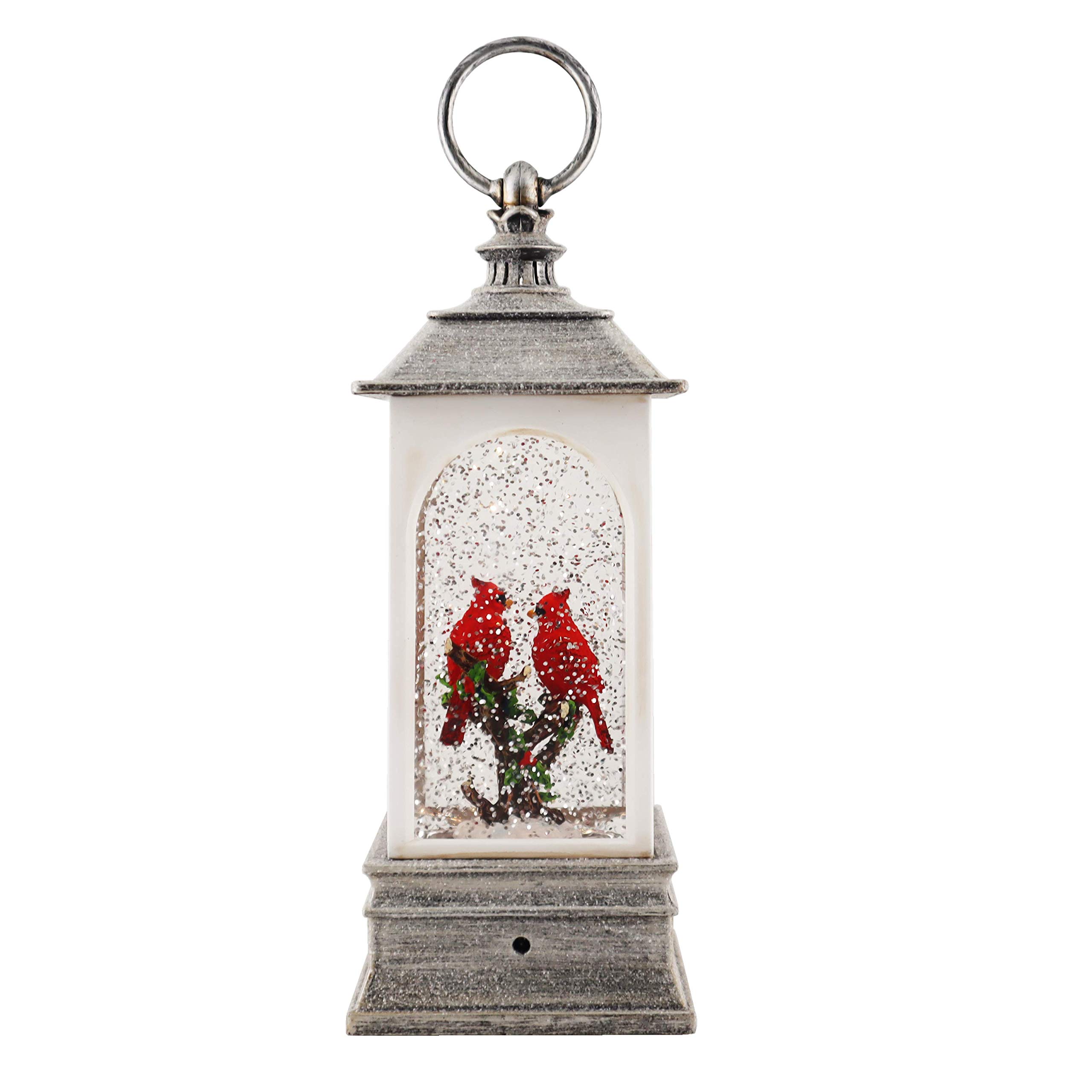 Victory Creative Holiday Illumination Cardinals Water Globe Lantern 9.5