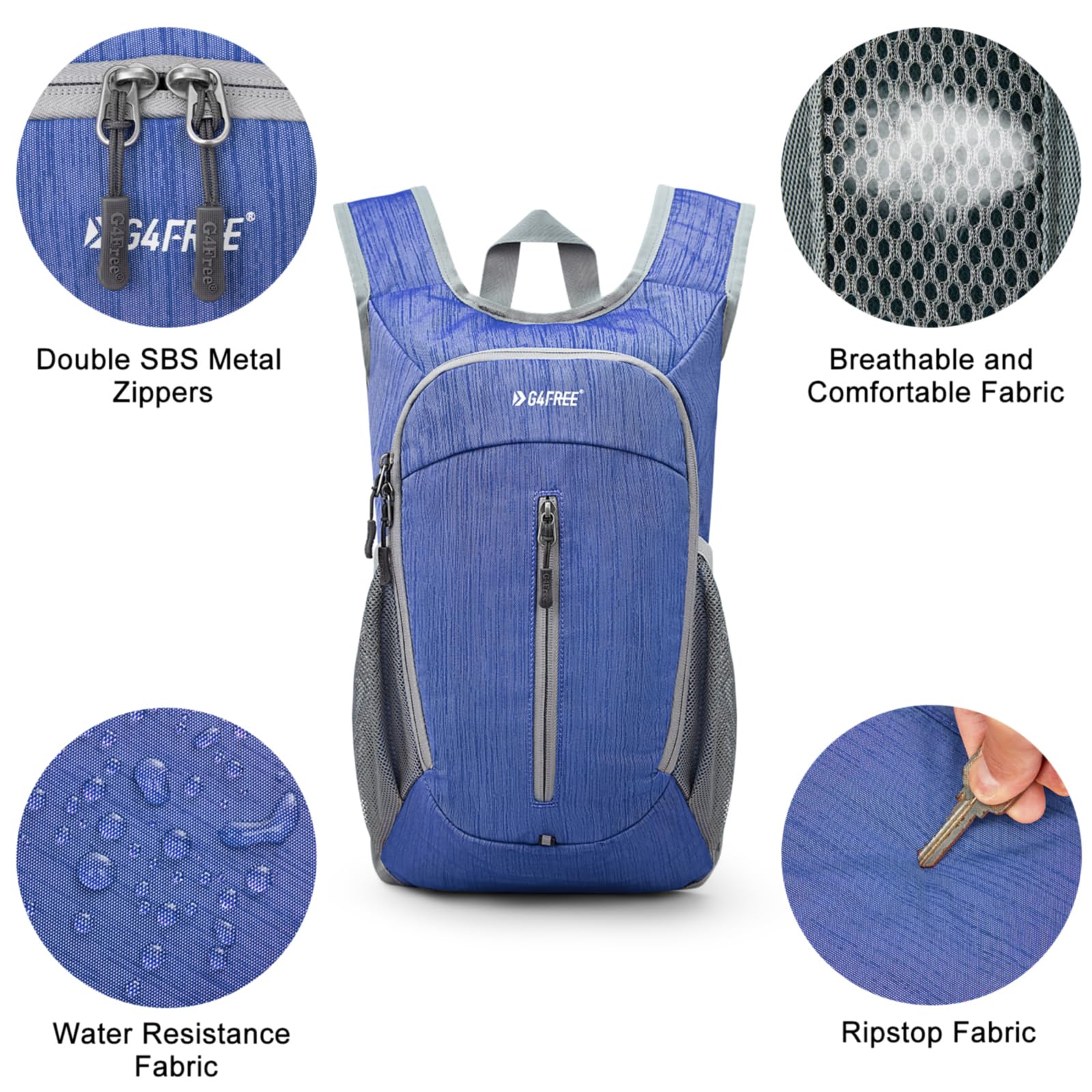 G4Free 10L Lightweight Hiking Backpack - Foldable Daypack for Travel, Camping & Outdoor Activities - Compact Shoulder Bag for Hiking, Gym & Daily Use