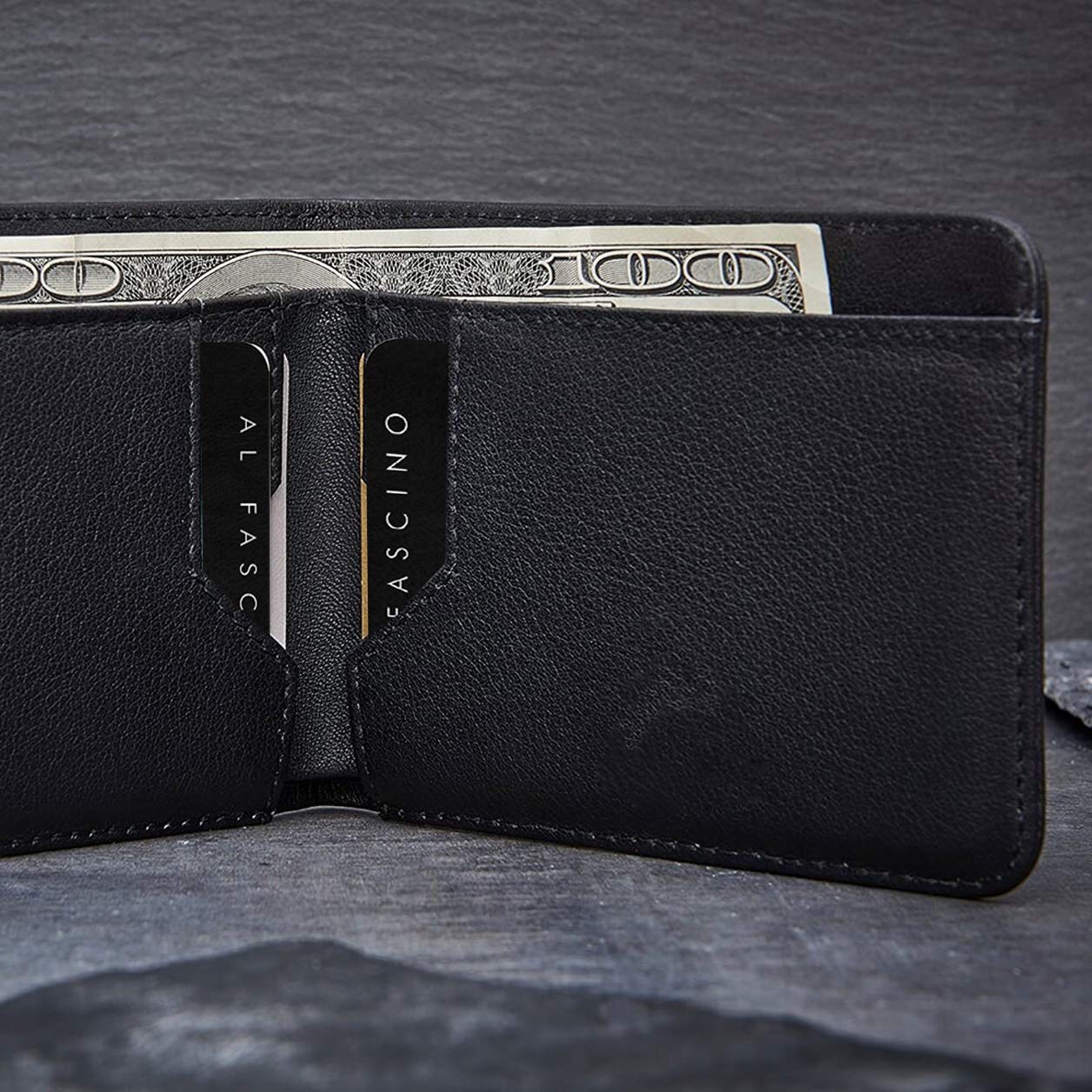 Premium Genuine Leather RFID Blocking Bifold Wallet for Men - Slim & Stylish Mens Wallet with Multiple Card Slots & ID Window - Perfect for Everyday Use, Travel, and Business