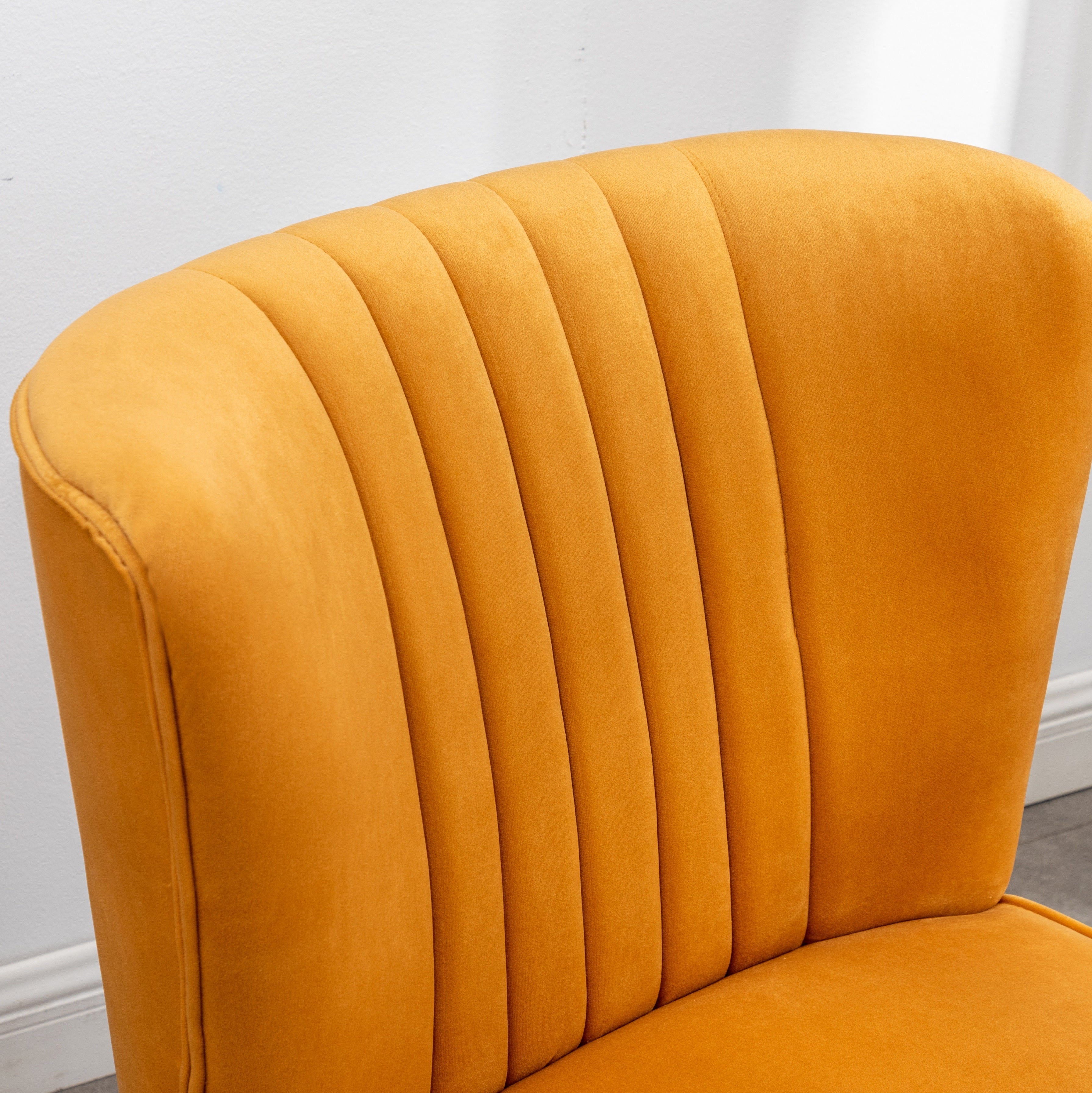 Roundhill Furniture Elon Contemporary Velvet Upholstered Accent Chair in Gold - Modern Living Room Seating for Home Office, Lounge & Bedroom Decor