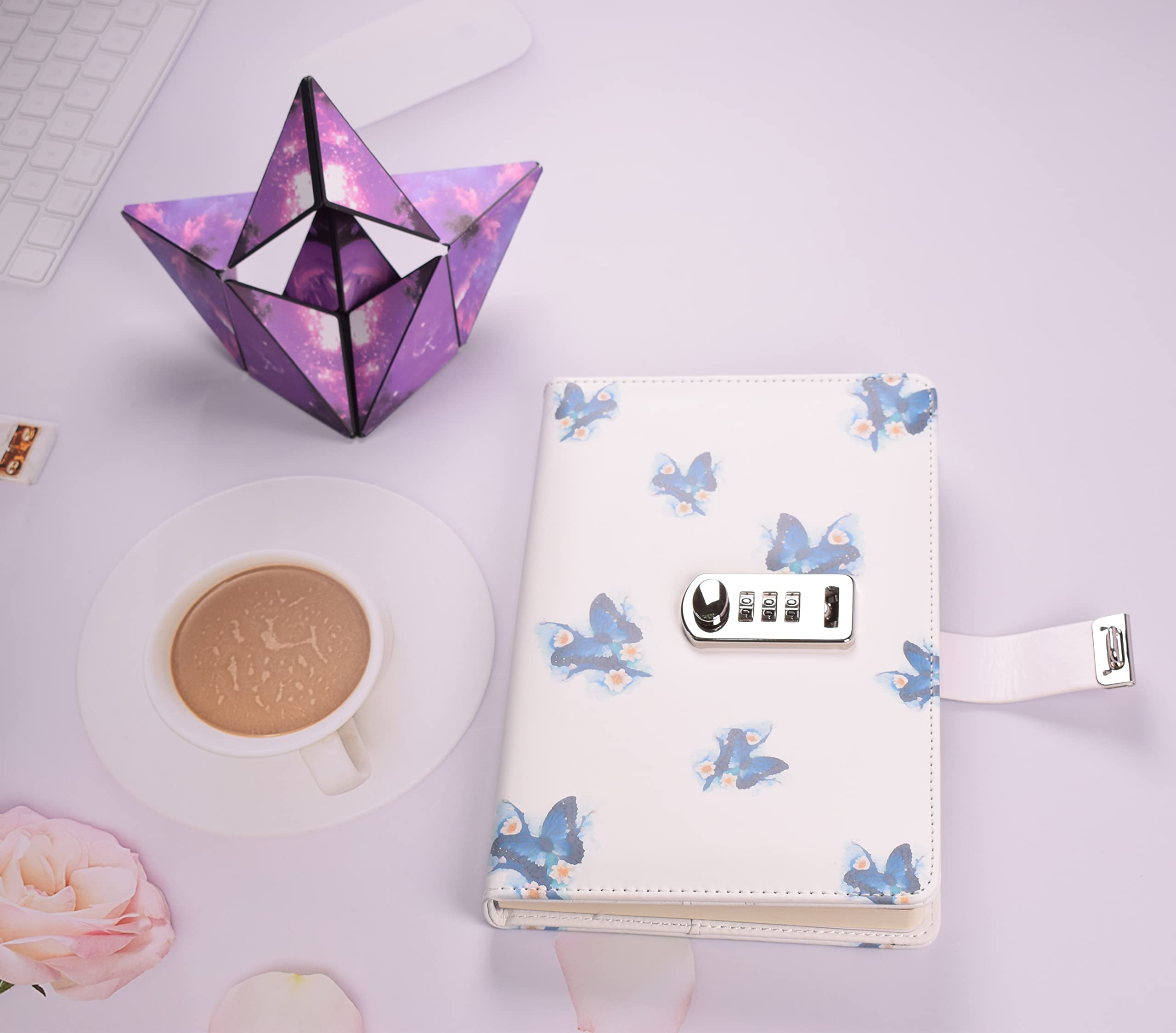 Secure A5 Password Lock Journal - Digital Combination Locking Diary Notebook with Cover, Perfect for Personal Writing, Travel Planner & Gift Ideas (Style 2)