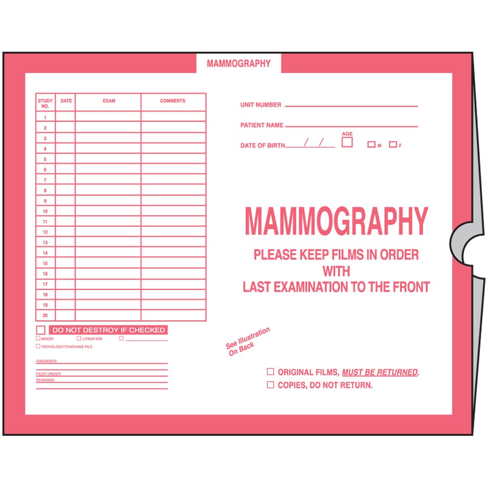 CJDE-MA2 Open End Mammography Jacket Insert, 28# Kraft Paper, 10.5