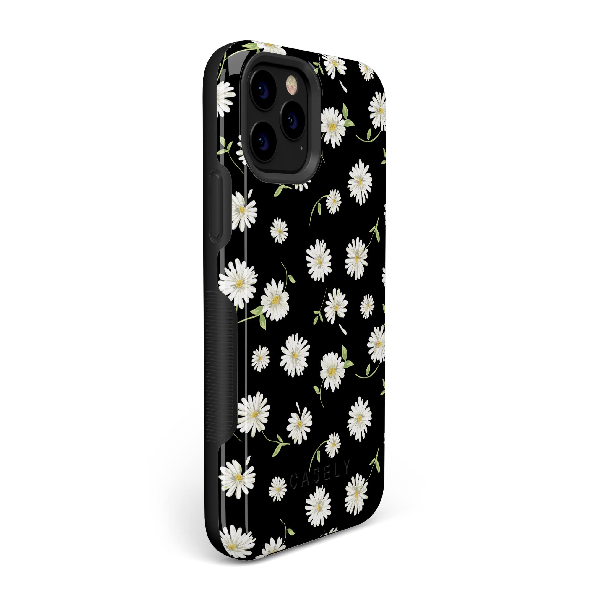 Casely iPhone 11 Pro Max Case - Daisy Daydream Black Floral Protective Cover | Slim Fit, Shockproof & Scratch-Resistant | Perfect for Everyday Use, Work & Travel