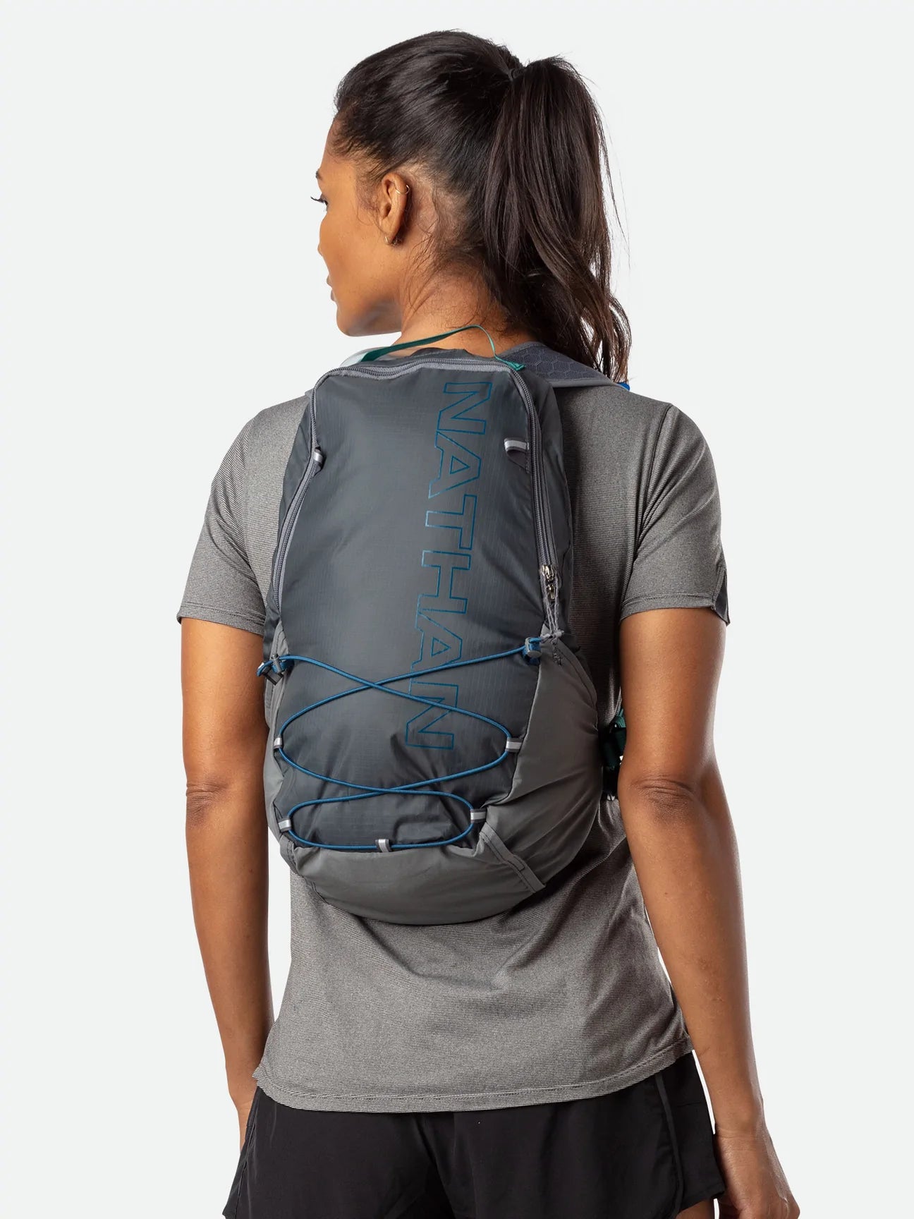 10L Hydration Pack for Hiking & Running - Lightweight Crossover Backpack with Water Bladder (Charcoal/Marine Blue) - Perfect for Outdoor Adventures, Camping & Travel