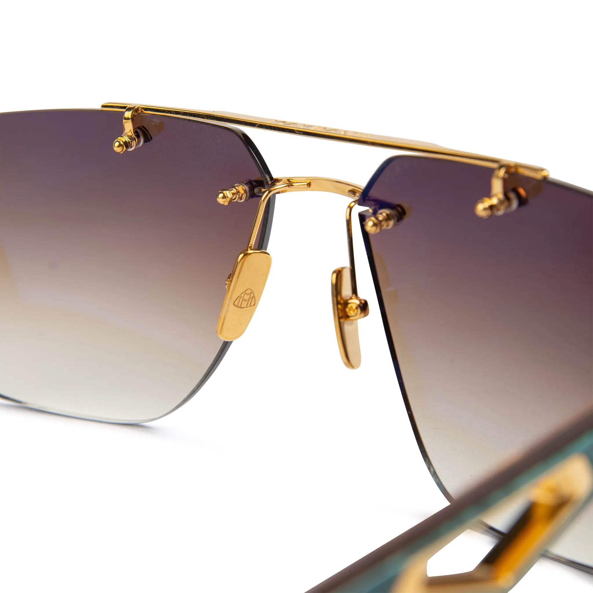 Maybach Eyewear The President I G WCZ M09 Gold Light Bronze Gradient Polarized Sunglasses for Men - Luxury UV Protection Shades for Driving, Travel & Outdoor Activities