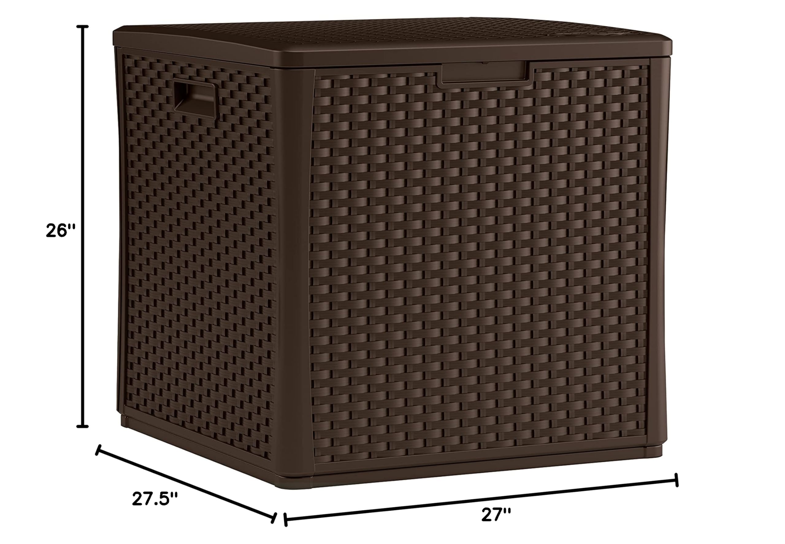 Suncast 60 Gallon Resin Outdoor Storage Box - Waterproof Deck Box for Patio Furniture Cushions, Garden Tools & Accessories - Durable Java Brown Container for Backyard, Poolside & Deck Organization