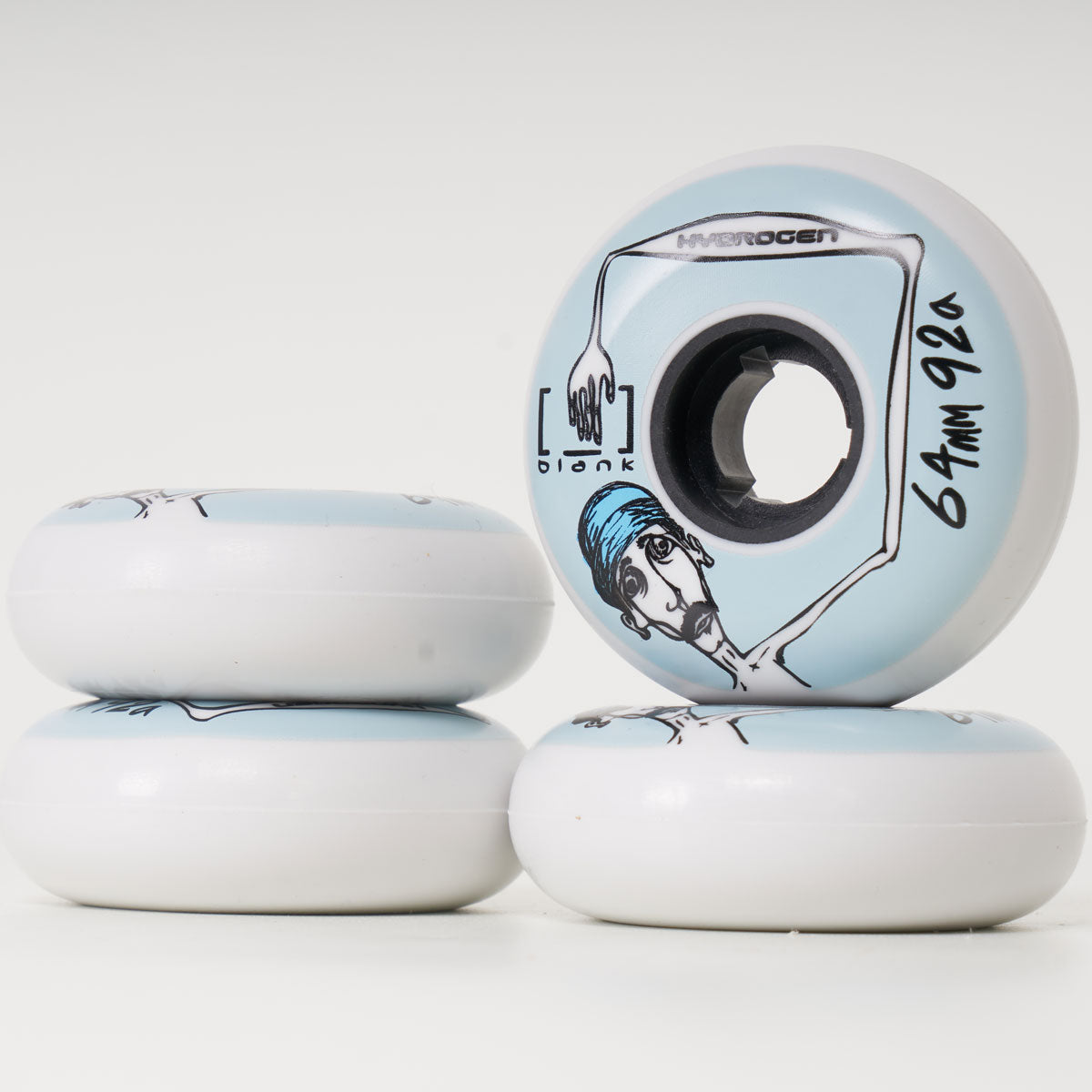 Rollerblade Hydrogen Street 64mm Wheels - 4 Pack Set for Aggressive Inline Skating & Urban Rollerblading