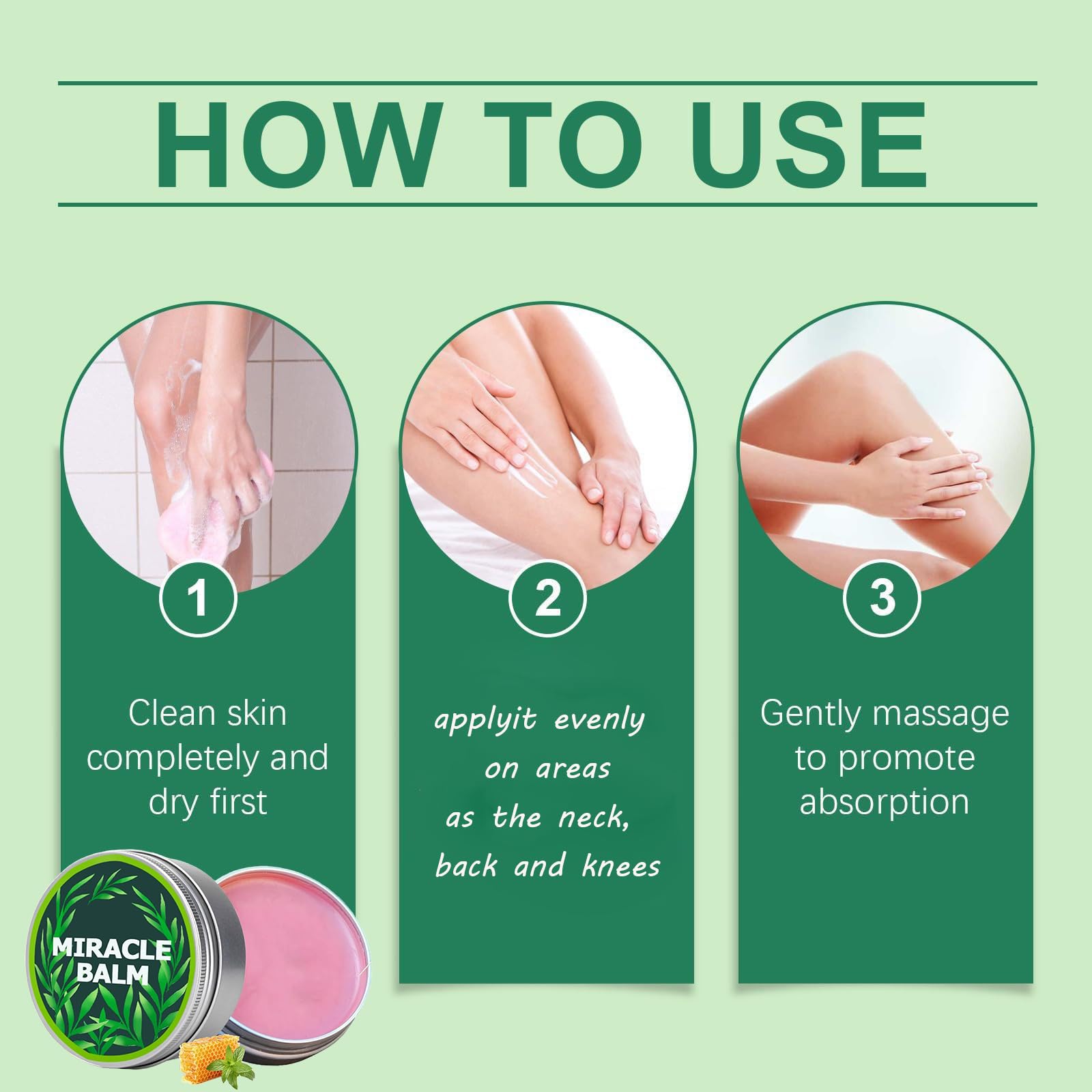 Miracle Balm - Fast-Acting Joint Soothing Cream for Back Pain, Leg & Foot Discomfort | Natural Relief for Muscle Aches & Stiffness | Perfect for Post-Workout Recovery & Daily Comfort (3 Pack)