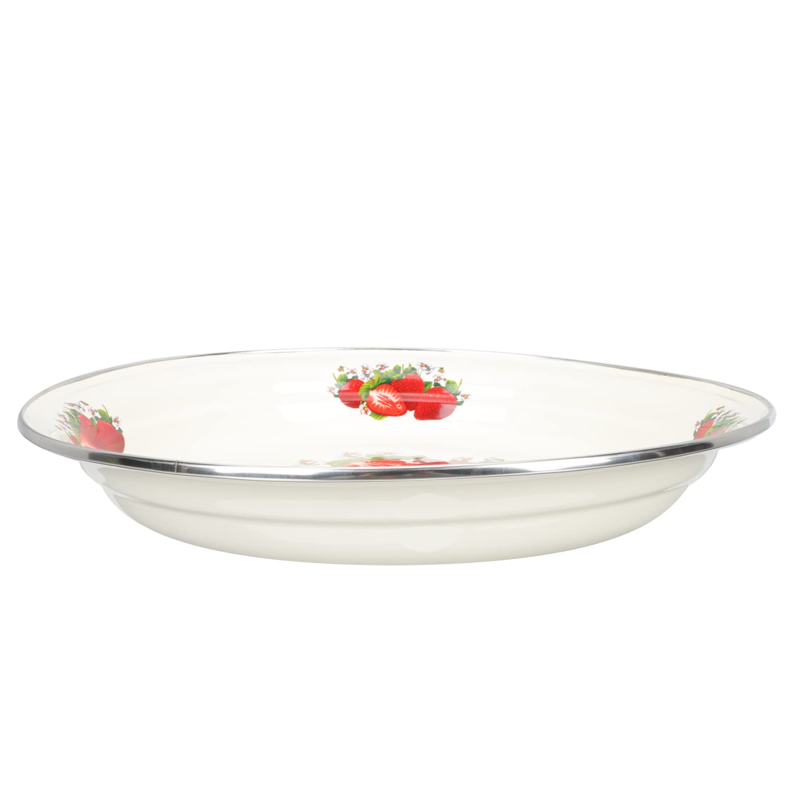 Vintage Enamel Plates - Round Retro Serving Dishes for Snack, Salad, Fruits & Dessert | Durable Enamel Tableware for Picnics, Camping & Farmhouse Dining