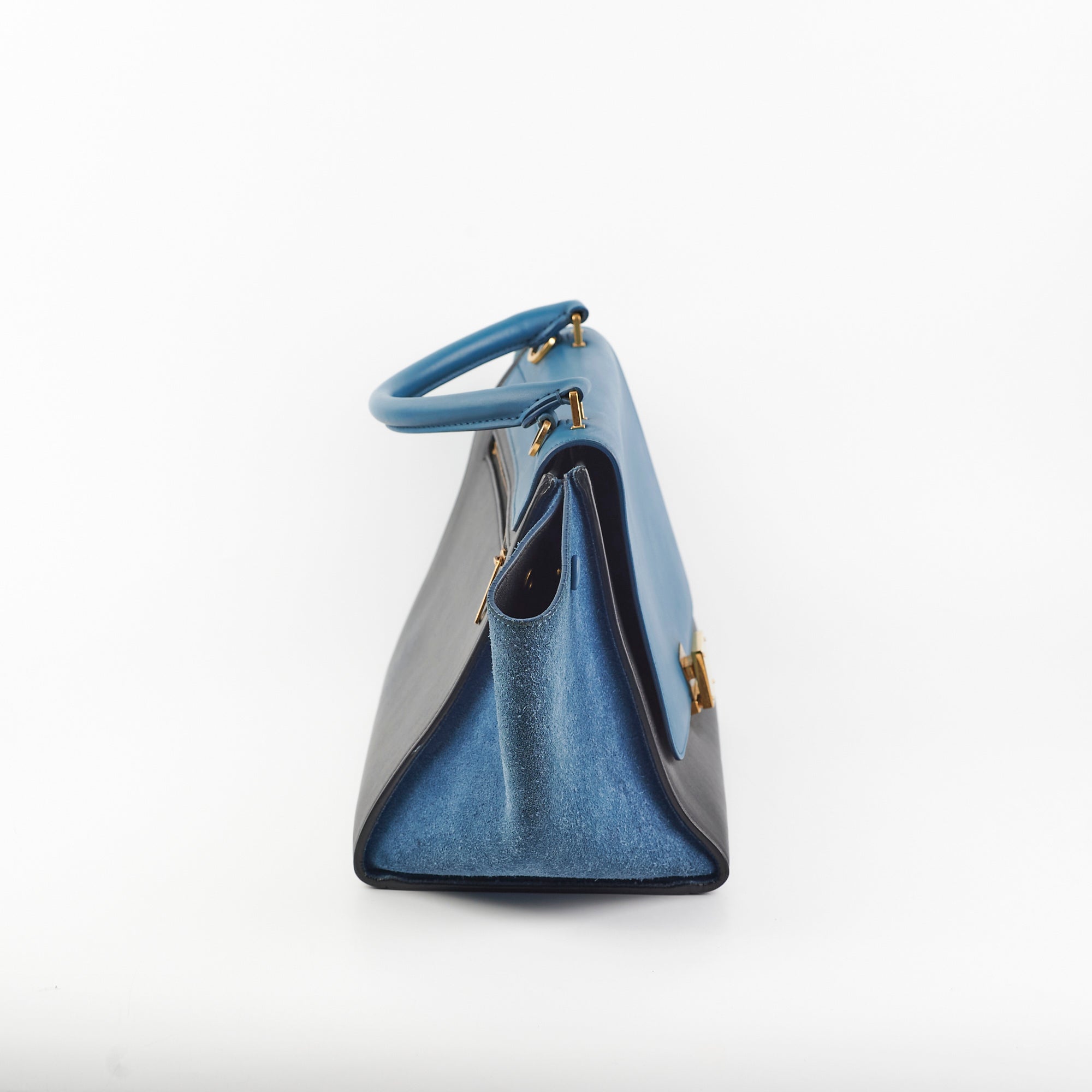 Celine Small Trapeze Handbag in Blue & Black - Luxury Crossbody Bag for Women | Perfect for Work, Travel & Evening Events