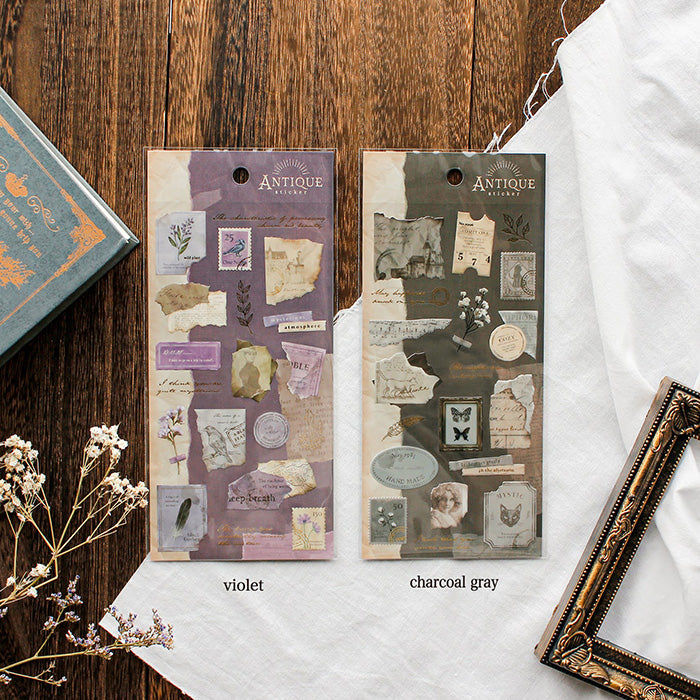 Vintage Sticker Charcoal Gray Mind Wave - Perfect for Scrapbooking, Journaling, and DIY Crafts