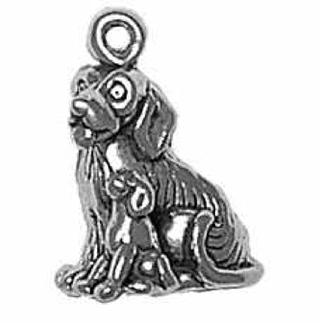 Sterling Silver 0.8mm Box Chain Necklace with 3D Momma Dog and Puppy Pendant - Cute Animal Jewelry Gift for Girls, Women, Mothers - Perfect for Birthdays, Mother's Day, and Pet Lovers