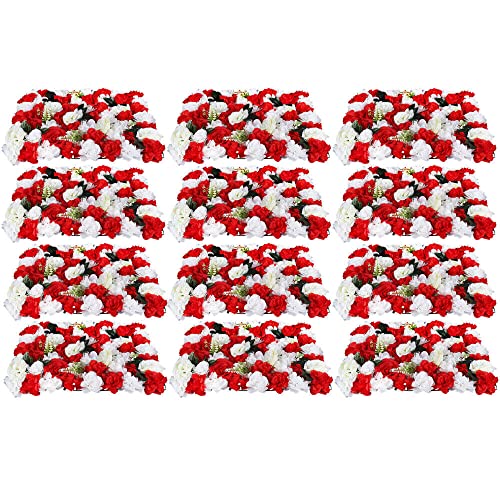 12pcs, Red+white