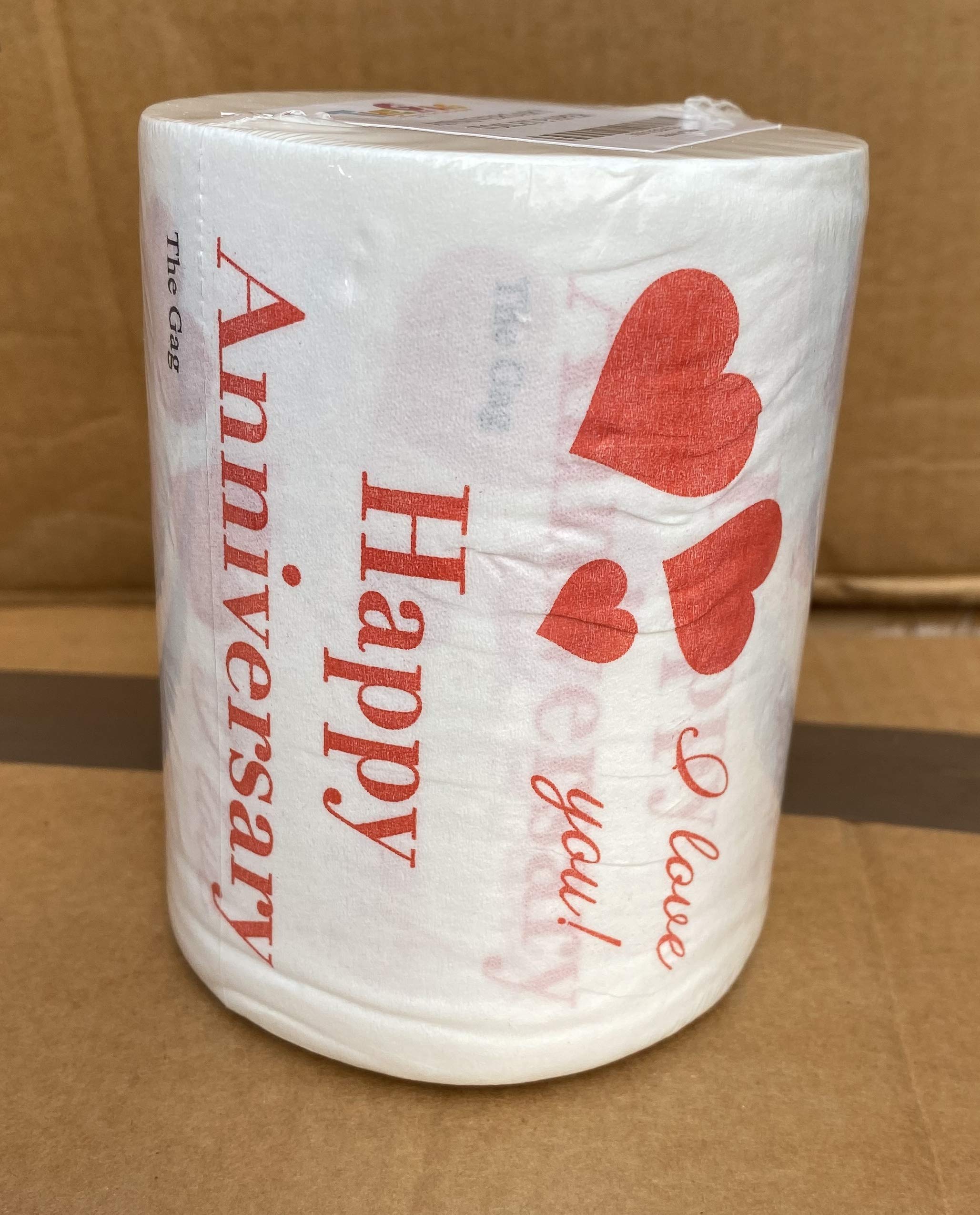 Bulk Toilet Paper Rolls - 48 Pack Premium Soft Bath Tissue for Home & Office Use - Funny Gag Gift for Anniversary & Parties (Happy Anniversary Joke) - Perfect for Prank Gifts, Emergency Supplies & Household Essentials