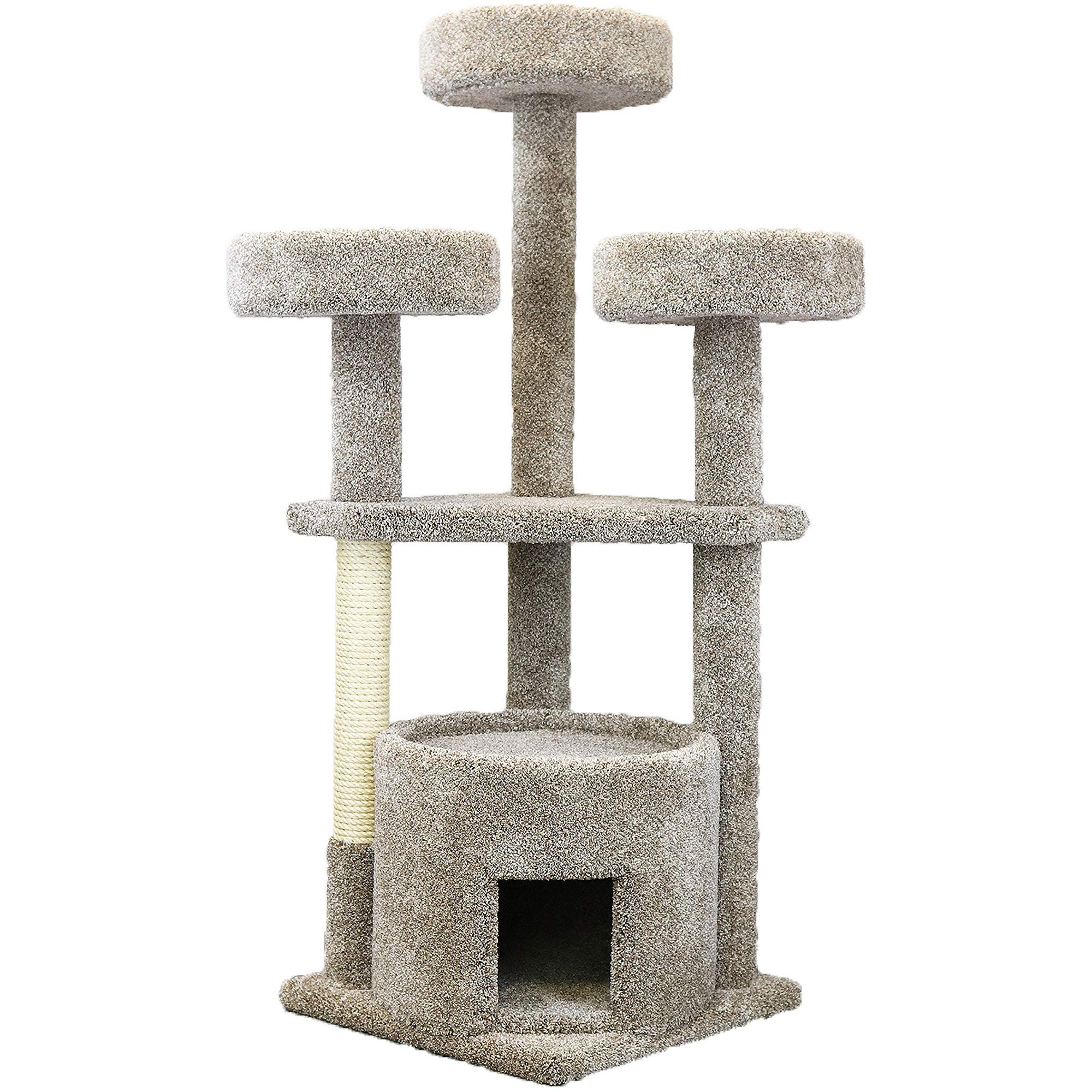 Premium Cat Tree for Large Cats - Sturdy 130014-Neutral Maine Coon Cat House with Scratching Posts & Perches | Perfect for Indoor Cats, Multi-Level Play & Relaxation
