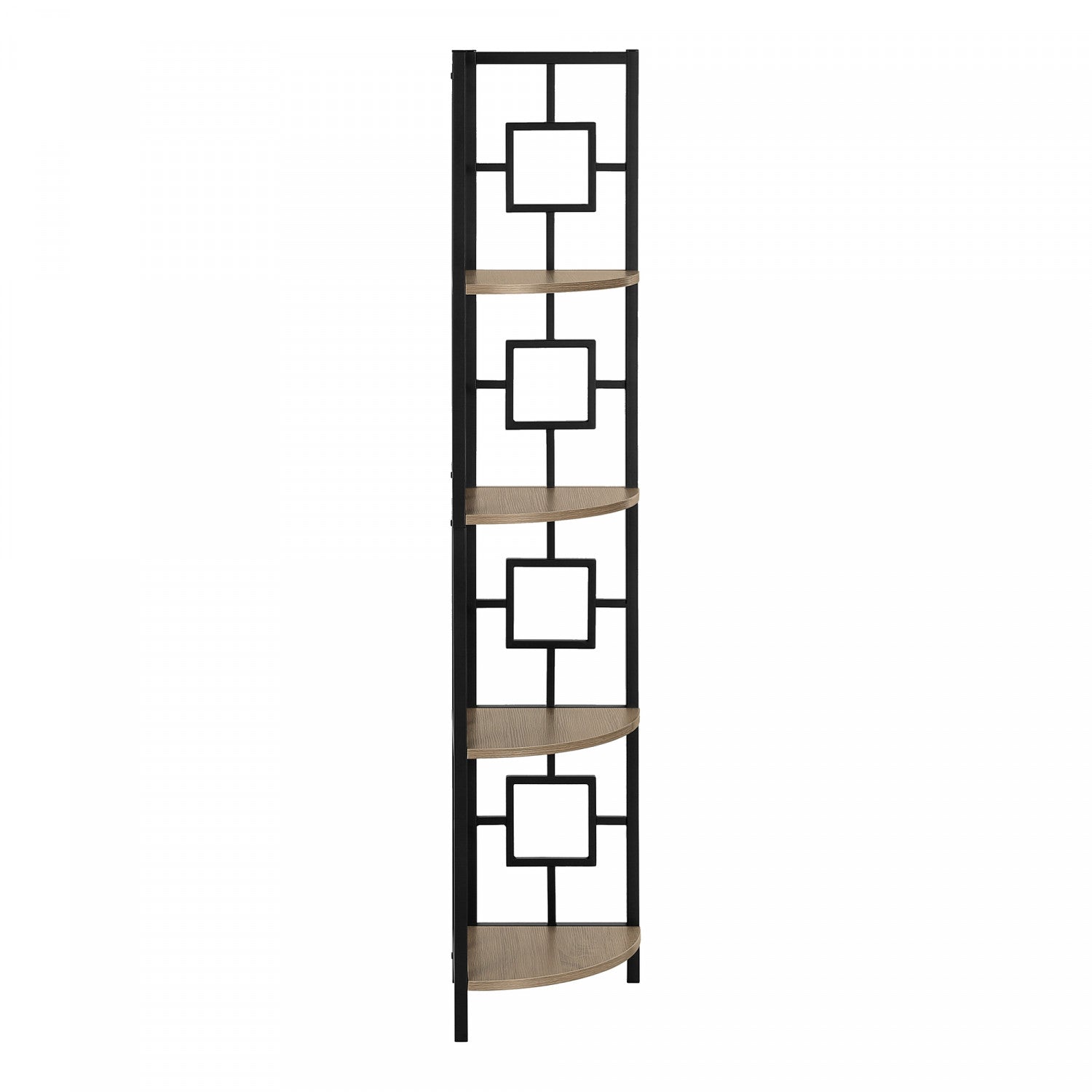 Venn Bookcase - Dark Taupe Wooden Bookshelf for Living Room, Bedroom & Office - Modern Storage Shelf for Books, Decor & Display