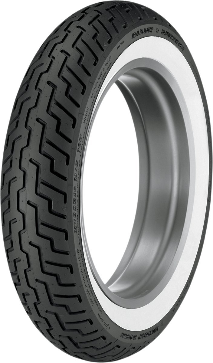 Dunlop Harley-Davidson D402 Front Motorcycle Tire MT90B-16 (72H) Wide White Wall - Fits Harley-Davidson CVO Dyna Fat Bob FXDFSE 2009-2010 - Perfect for Cruiser Bikes & Long-Distance Riding