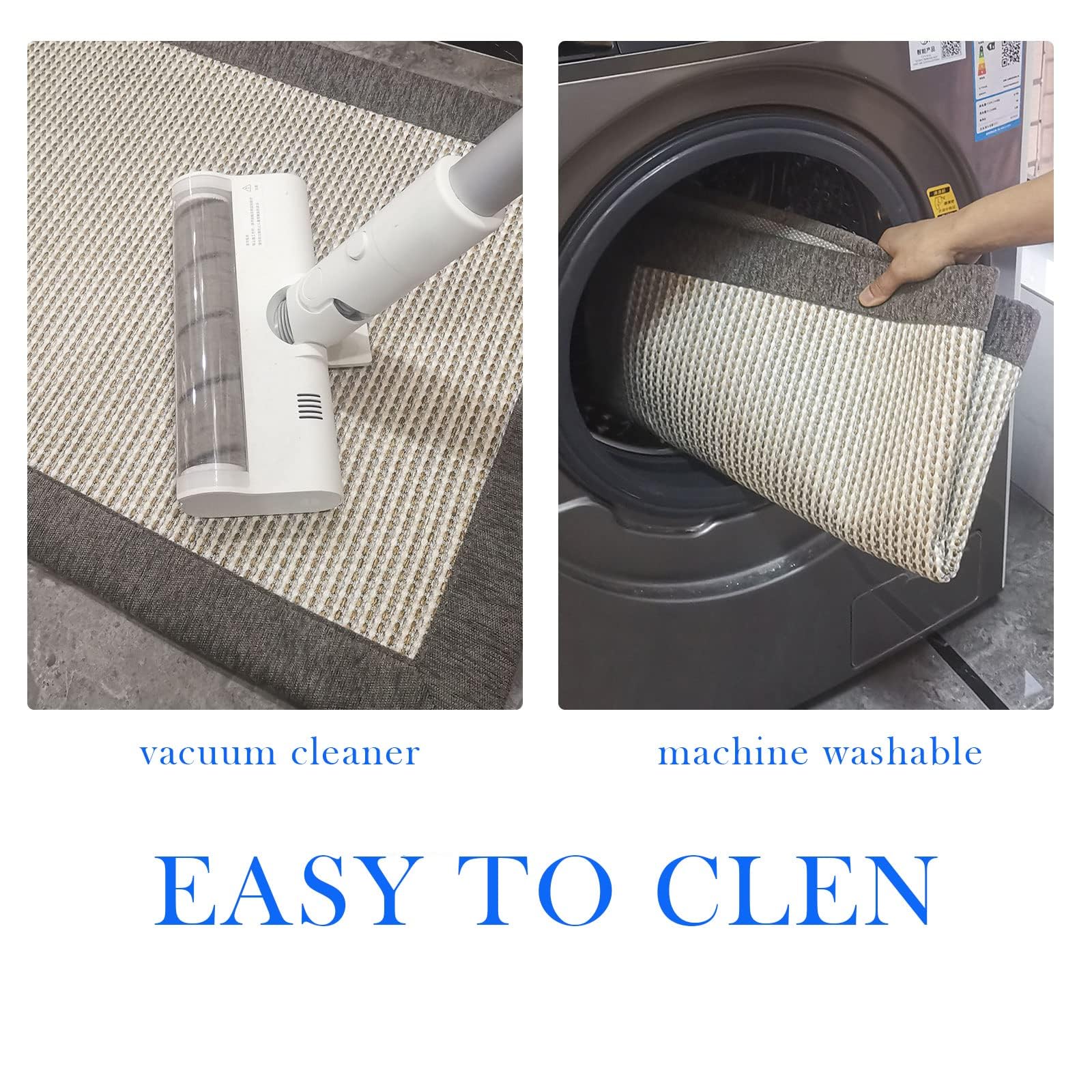 Non-Slip Washable Kitchen Rugs Set of 2 - Absorbent Farmhouse Style Floor Mats for Sink Area (19.5