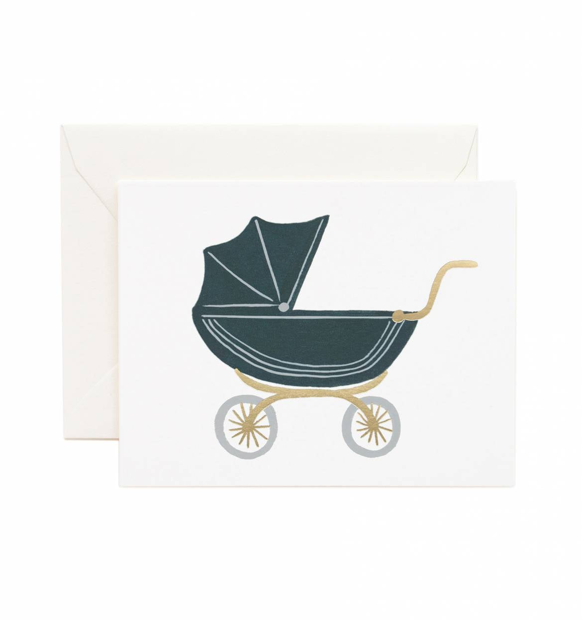 Baby Shower Pram Greeting Card - Newborn Congratulations Card for Parents - Perfect for Birth Announcements & Baby Showers