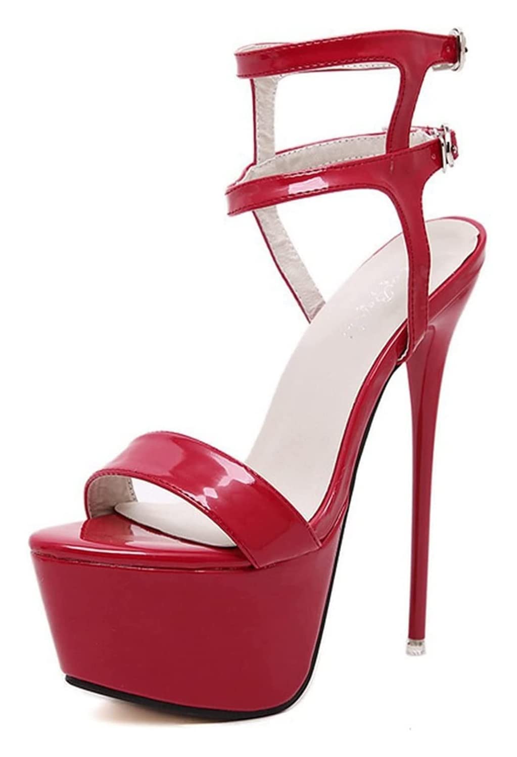 ZYHZJC Women's High Heel Sandals - 16cm Stiletto Pump with Ankle Strap, Open Toe Strappy Party Dress Sandals for Women | Perfect for Weddings, Night Out & Special Occasions