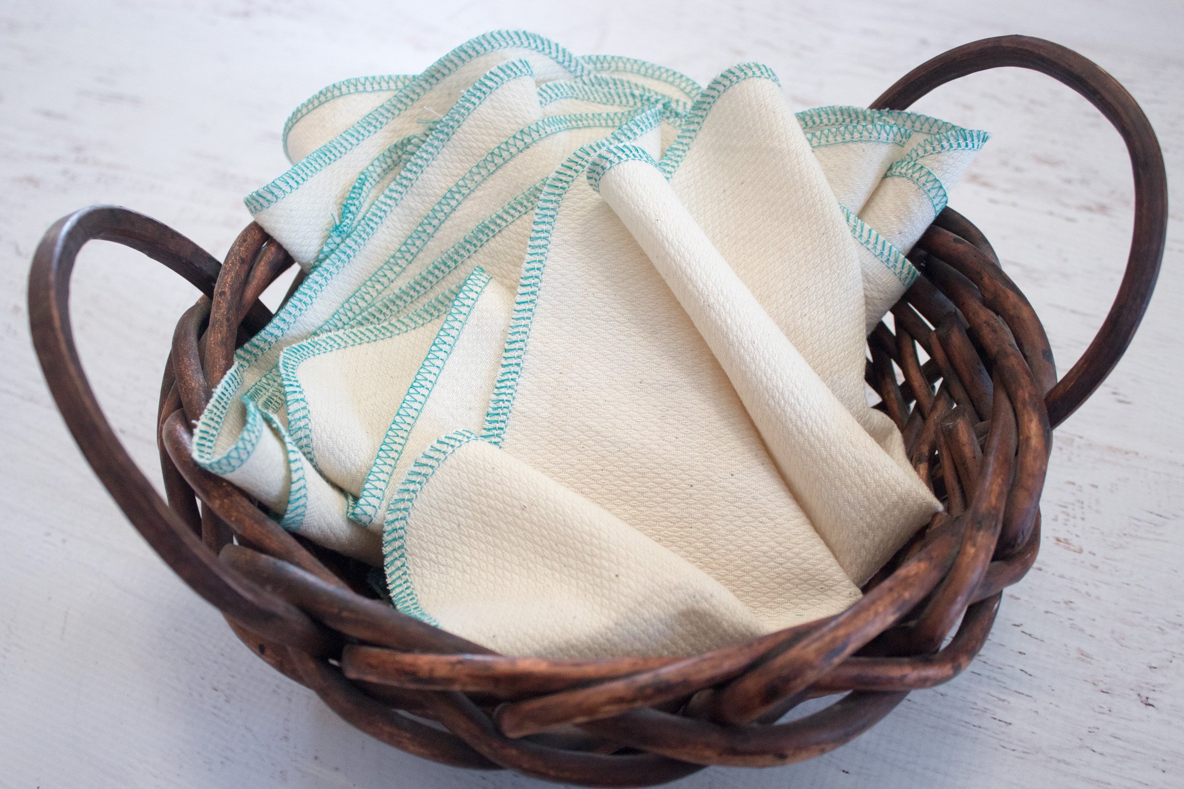 Eco-Friendly Reusable Washable Paper Towels - Natural Birdseye Teal Cloth Towels for Kitchen, Sustainable Non-Paper Towel Alternative | Perfect for Cleaning, Spills & Eco-Conscious Homes