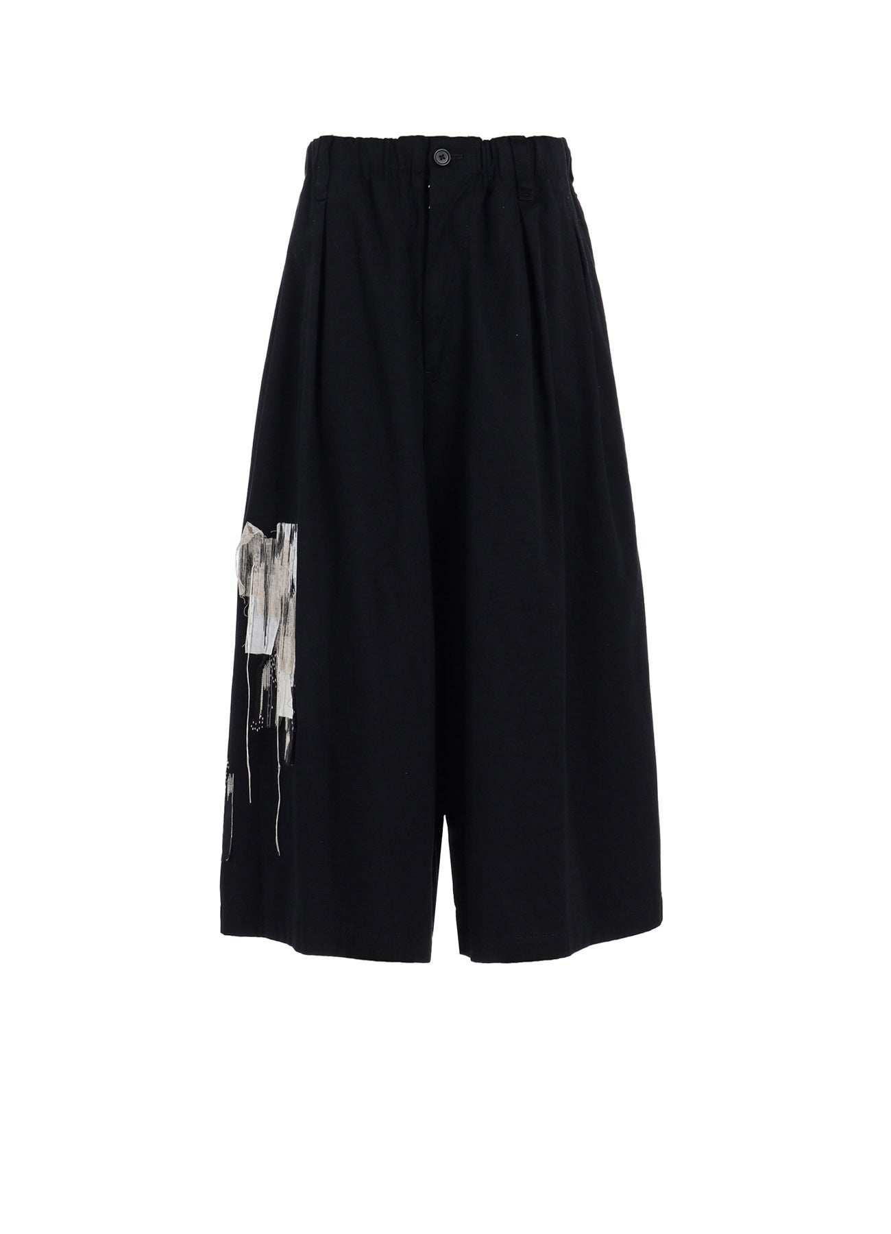 Stylish Cotton Twill Boro Applique Culotte Pants for Women - Vintage Boho High Waisted Wide Leg Trousers - Perfect for Casual Outings, Travel & Boho Fashion