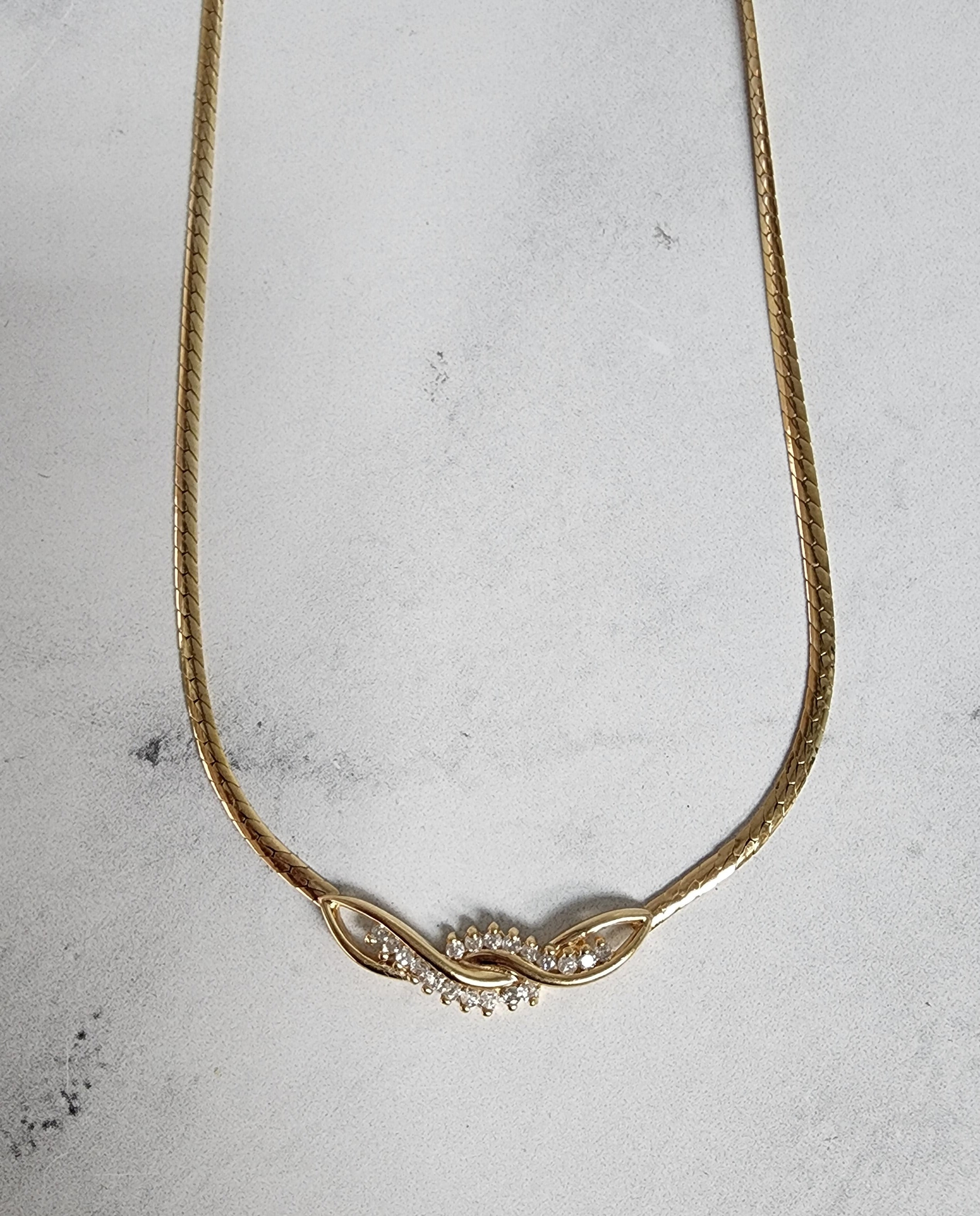 Infiniti Diamond Necklace with Beveled Snake Chain - Elegant 14K Gold Plated Pendant Jewelry for Women, Perfect Gift for Anniversary, Valentine's Day & Special Occasions