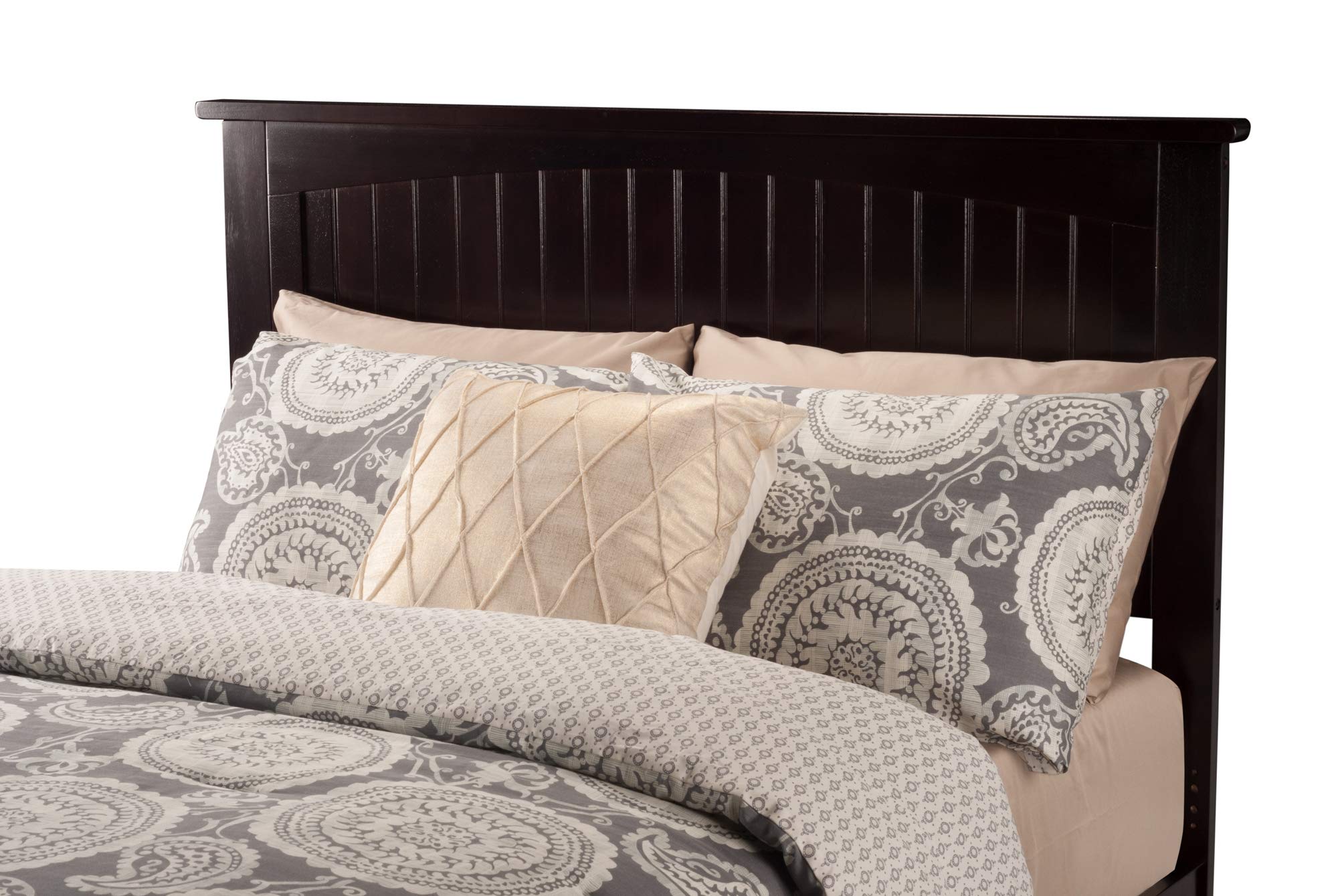 AFI Nantucket King Foundation Bed with USB Charger - Espresso Wood Bed Frame for Master Bedroom, Guest Room, or Vacation Home - Modern & Durable Bed Design with Convenient Charging Station