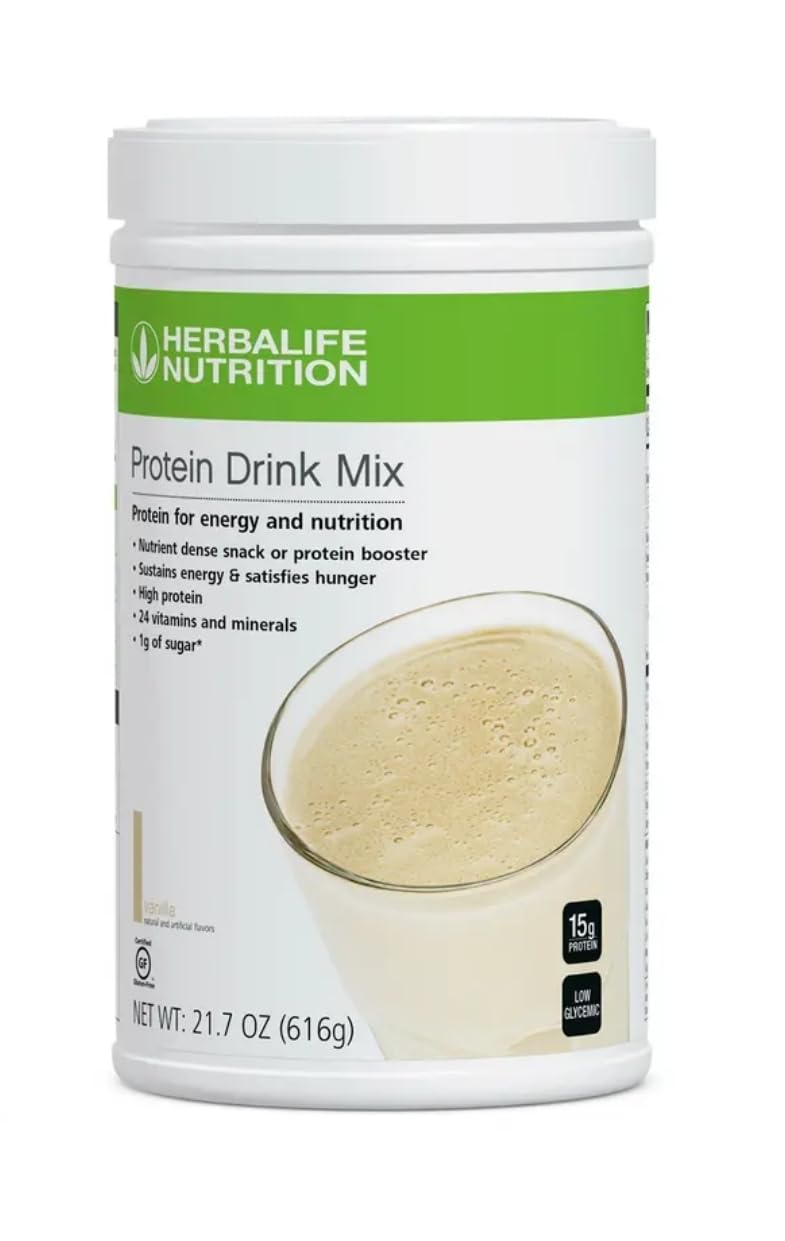 Herbalife Protein Drink Mix - Vanilla Flavor, 21.7 oz (616g) Canister for Weight Management & Muscle Recovery | Post-Workout Shake, Meal Replacement, Healthy Snack
