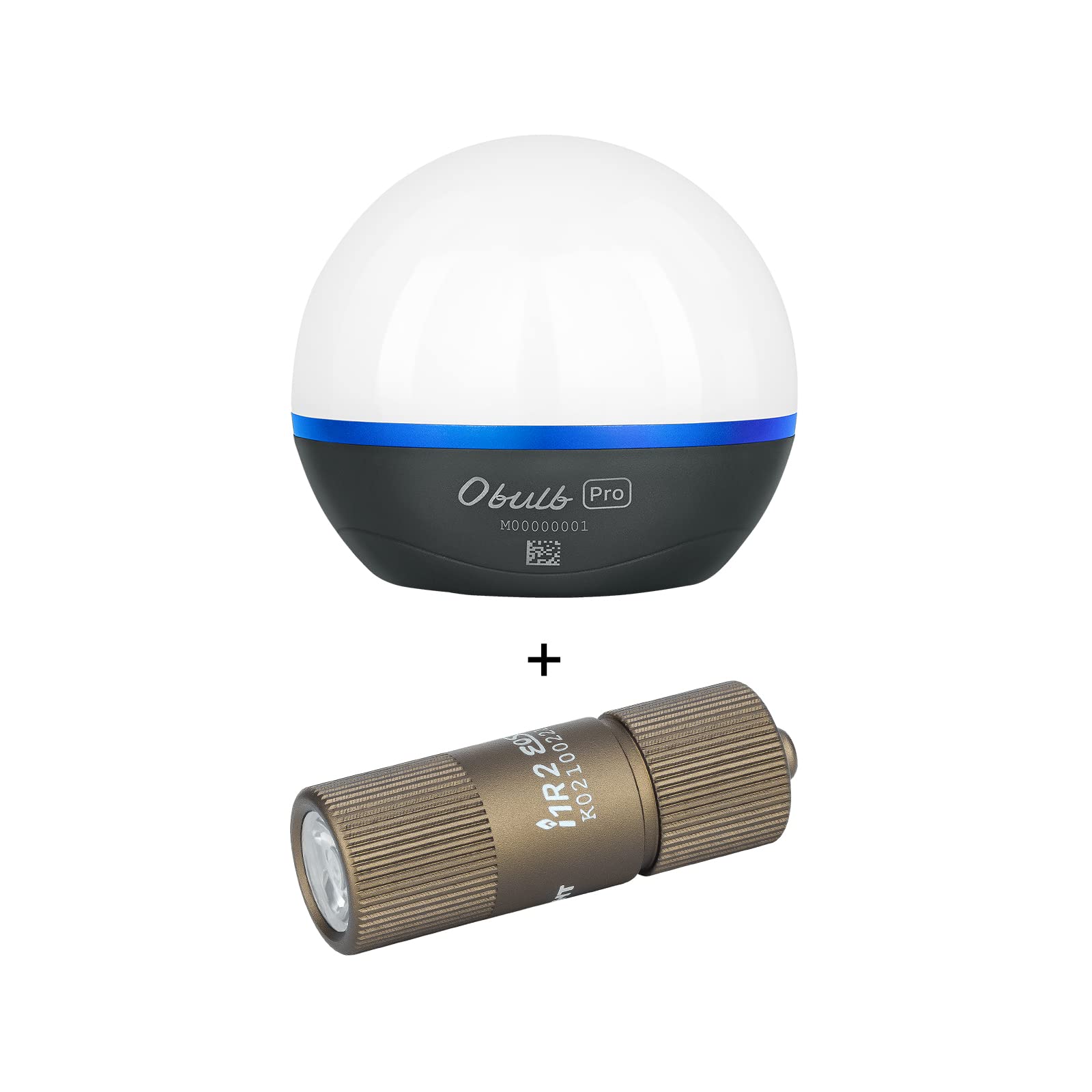 OLIGHT Obulb Pro 240 Lumens Rechargeable Smart LED Table Lamp with i1R 2 EOS 150 Lumens Keychain Flashlight - Perfect for Camping, Emergency, and Home Decor
