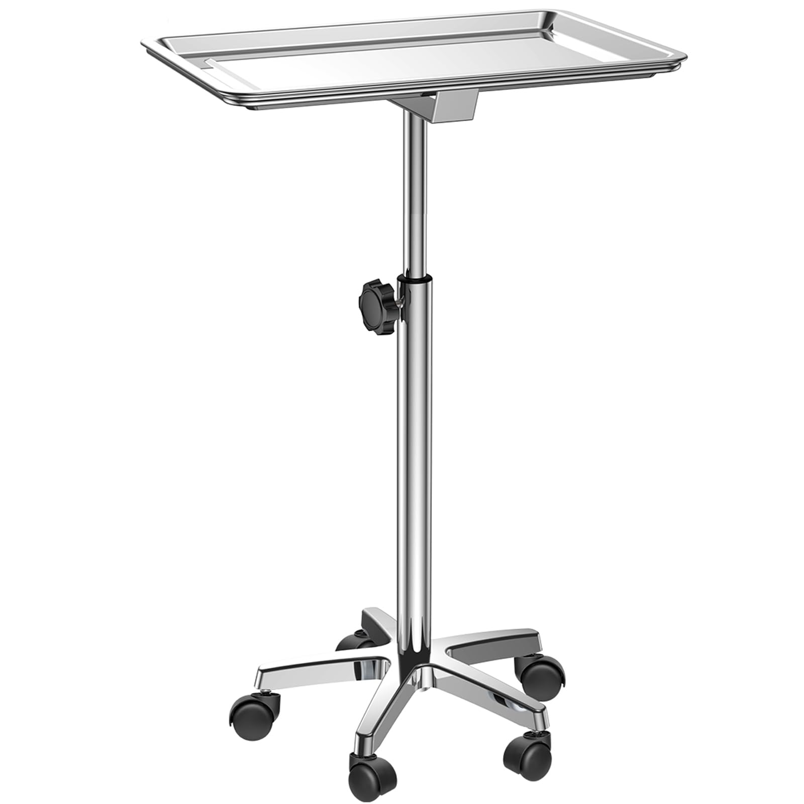 ChoJiah Extra Large Rolling Salon Tray - Heavy Duty Mayo Stand for Hairstylists, Tattoo Artists & Dental Clinics | Mobile Styling Station with Wheels for Hair Salons, Barber Shops & Tattoo Parlors