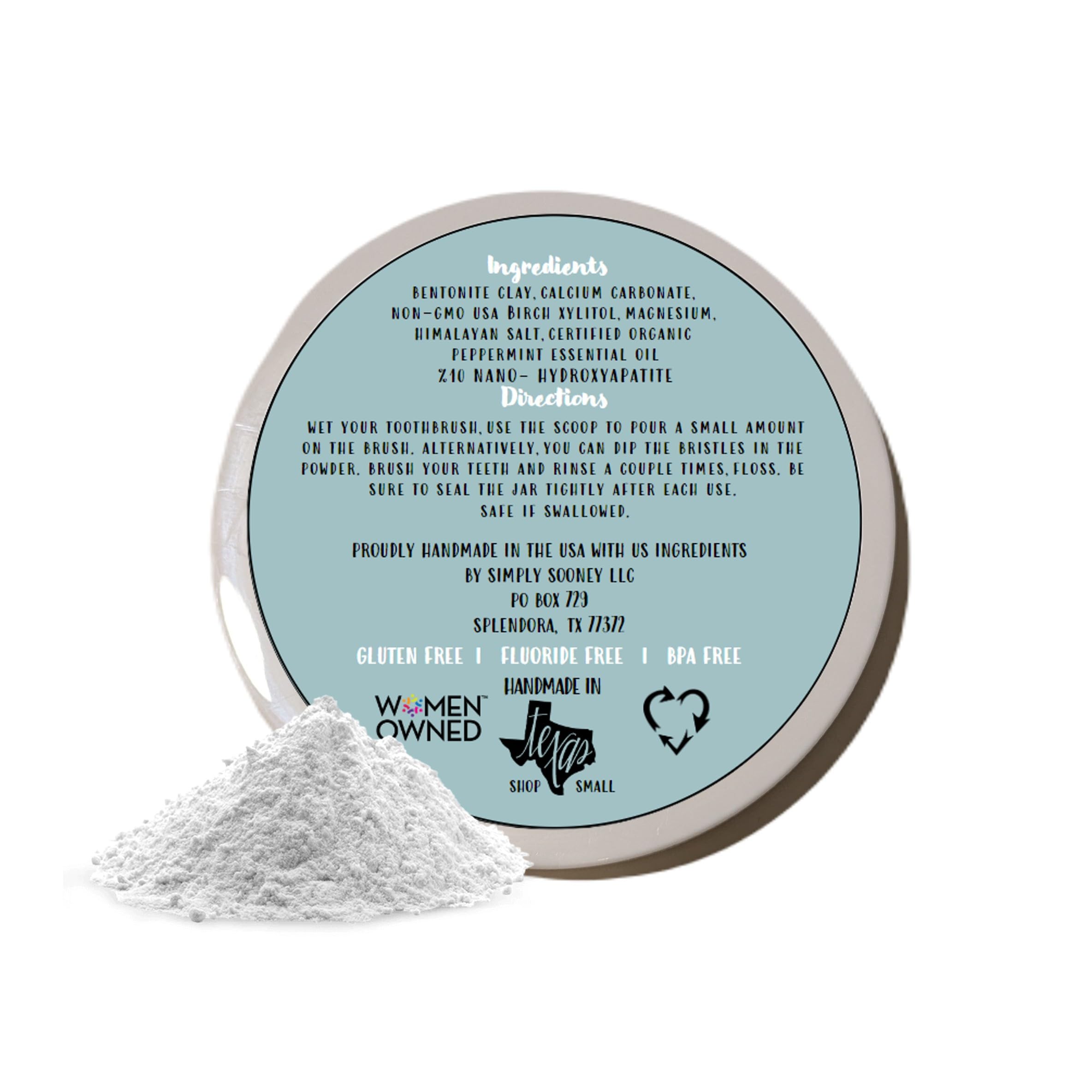 Remineralizing Vegan Mineral Tooth Powder with Peppermint & Nano-Hydroxyapatite - Natural Teeth Whitening & Strengthening Formula - 1.5oz Jar - Ideal for Sensitive Teeth & Eco-Friendly Oral Care at Home or Travel