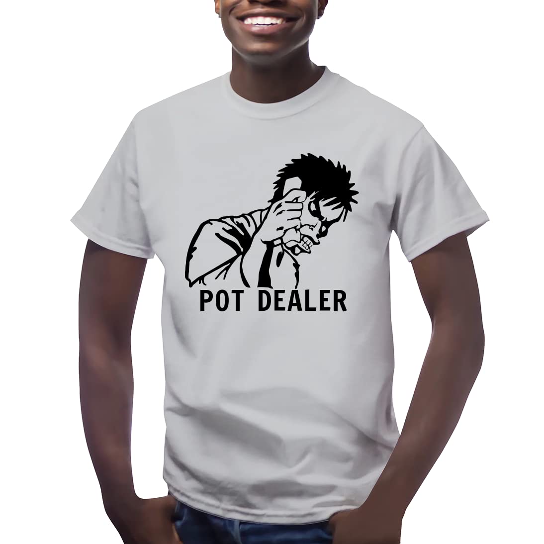 Anime Pot Dealer Men's Graphic Short Sleeve T-Shirt - Cool Casual Tee for Gaming, Cosplay & Streetwear Fashion
