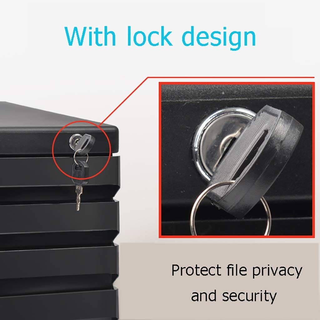4-Drawer Desktop File Cabinet with Safety Lock - Black Office Desk Organizer for Documents, Supplies & Stationery Storage | Perfect for Home, Office & Workspace Organization