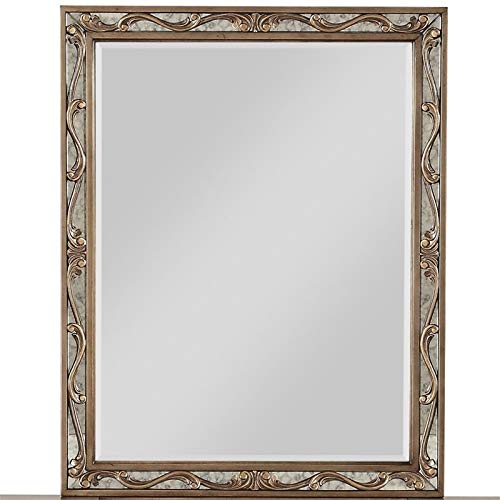 Acme Orianne Vanity Mirror in Antique Gold - Adjustable LED Makeup Mirror with 10X Magnification - Perfect for Dressing Table, Bathroom & Travel
