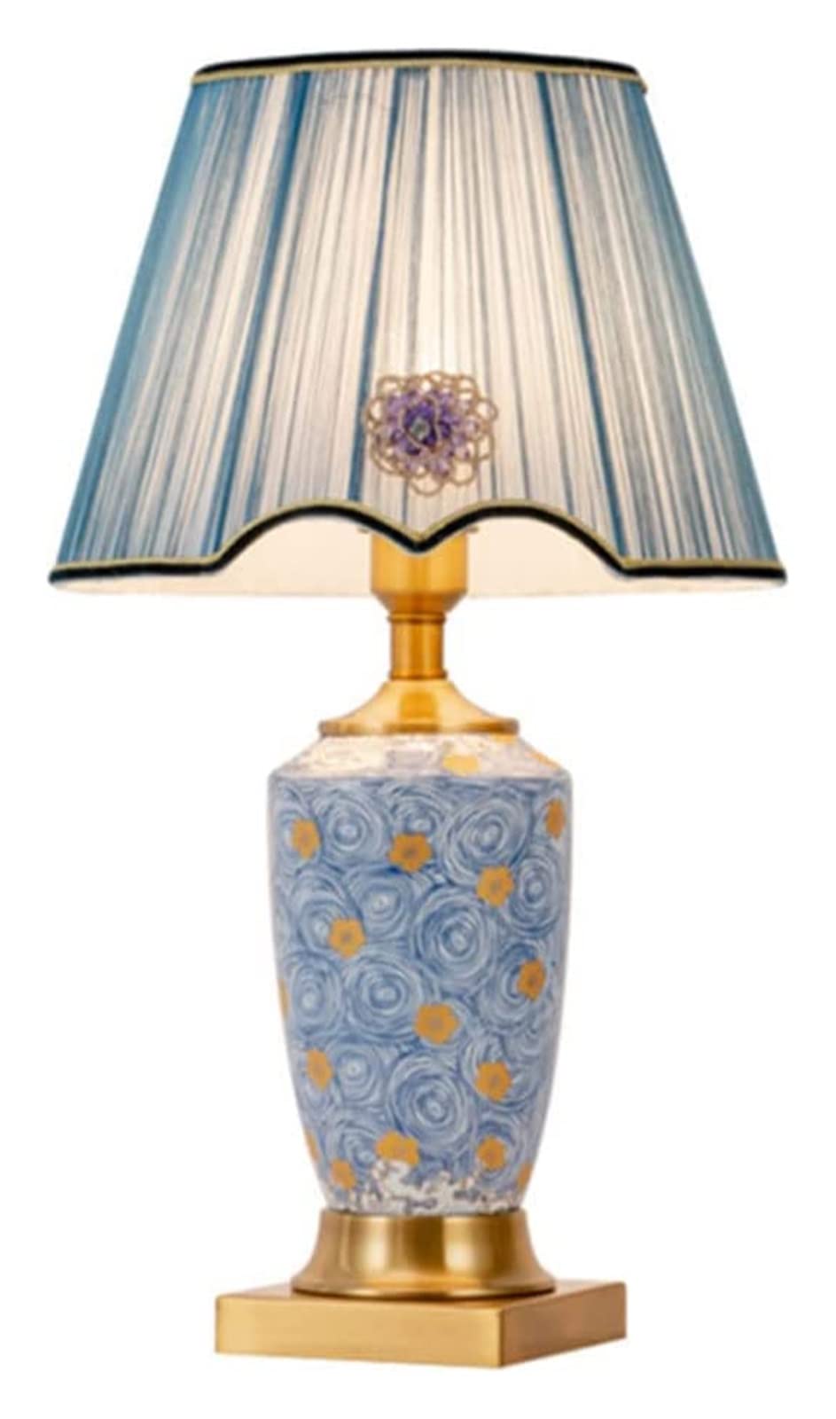 Luxury Ceramic Table Lamp - Elegant Desk Lamp for Living Room, Bedroom, Nightstand & Study Room - Handcrafted Decorative Lighting for Dresser & Bedside Use - Perfect for Reading, Relaxing & Home Decor