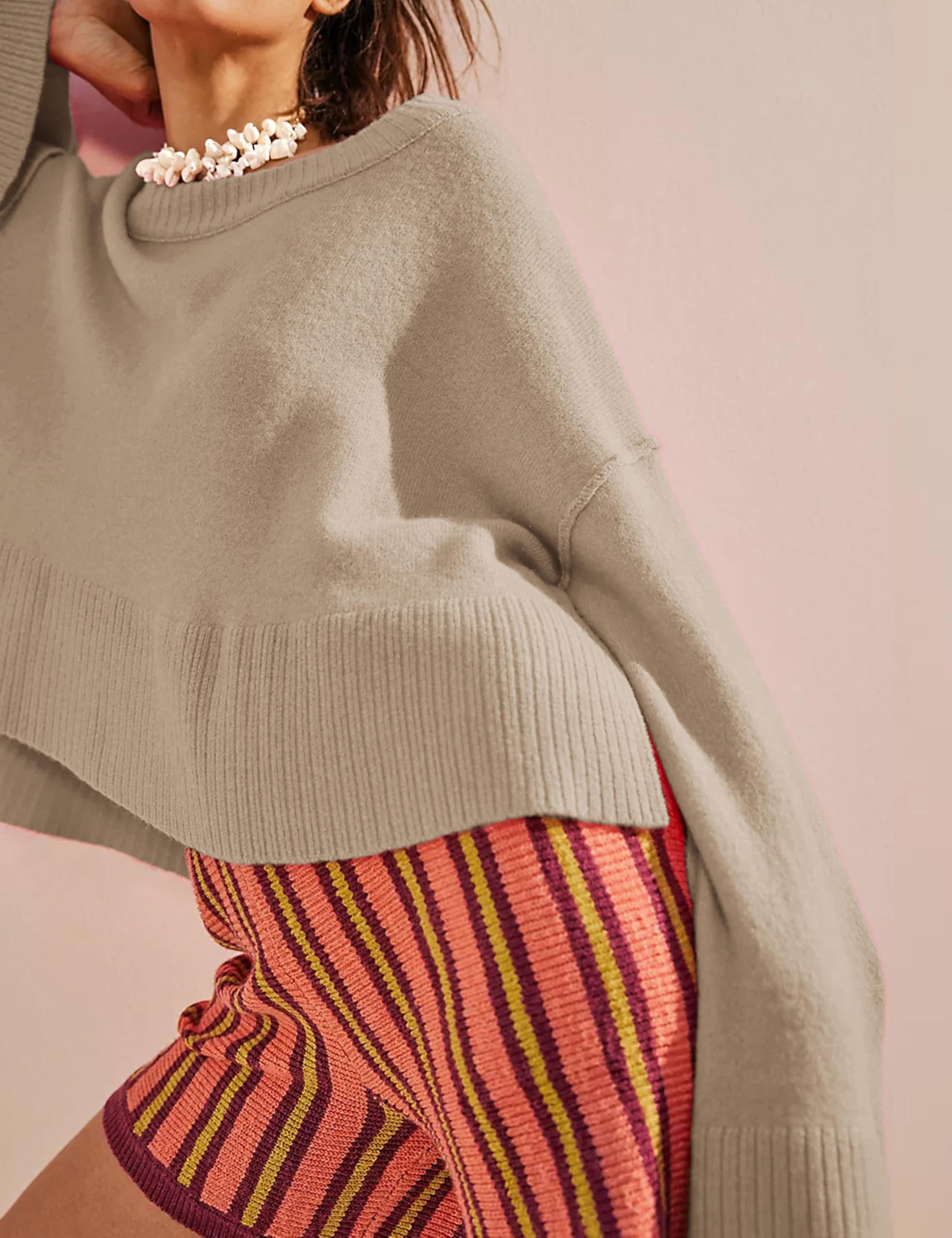 Women's Lightweight Sweater - Soft Bell Sleeve Pullover for Casual Wear