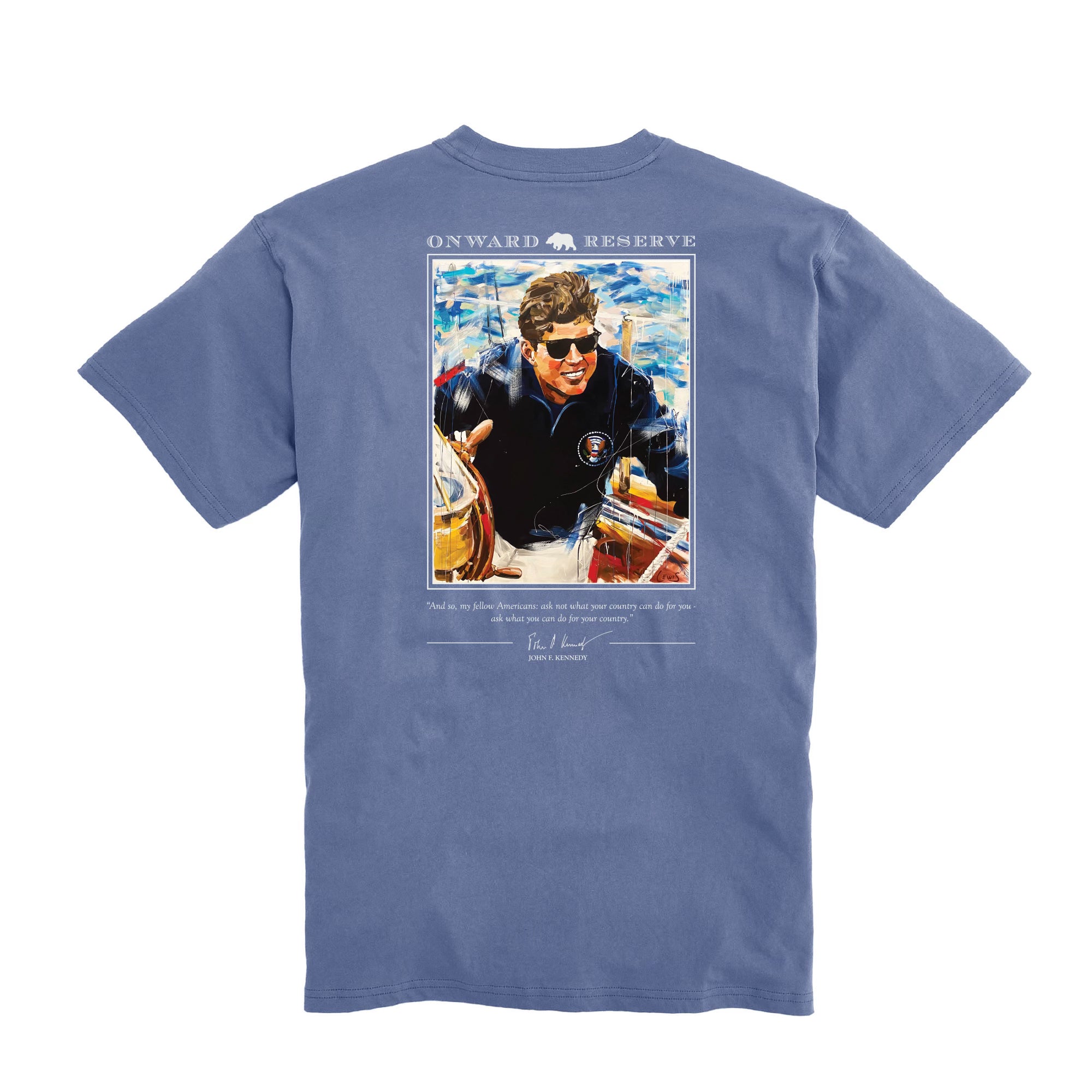 JFK Short Sleeve T-Shirt for Men - Vintage American Flag Graphic Tee - Casual Summer Streetwear for Outdoors & Travel