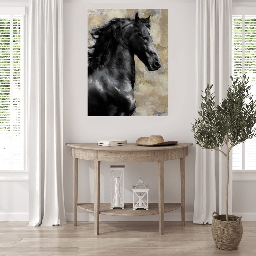 Bucephalus Fine Art Canvas Wall Decor by Tania Bello - 35x46 Inch Ready-to-Hang Painting for Living Room, Bedroom, Office & More - Elegant Home & Office Wall Art for Modern Interior Design