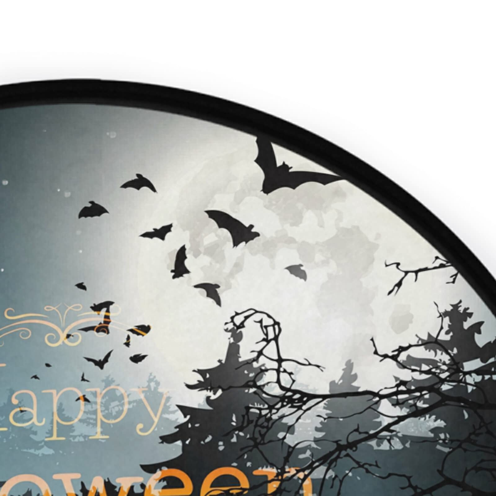 ALAZA Halloween Bat Pumpkin Moon Night Round Area Rug - 3' Diameter (92 cm) Non-Slip Living Room Bedroom Rug for Fall Decor, Spooky Home Decor, Dorm Room & Party Decoration