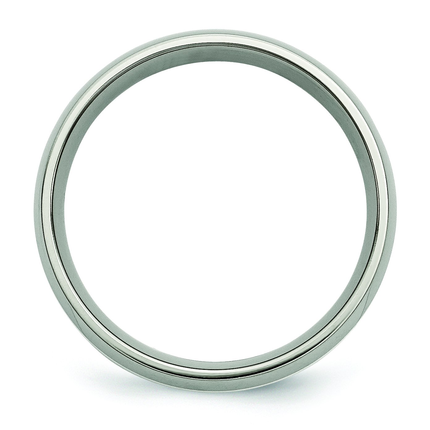6mm Polished Titanium & Sterling Silver Wedding Band Ring for Men - Perfect for Engagement, Anniversary, and Formal Occasions
