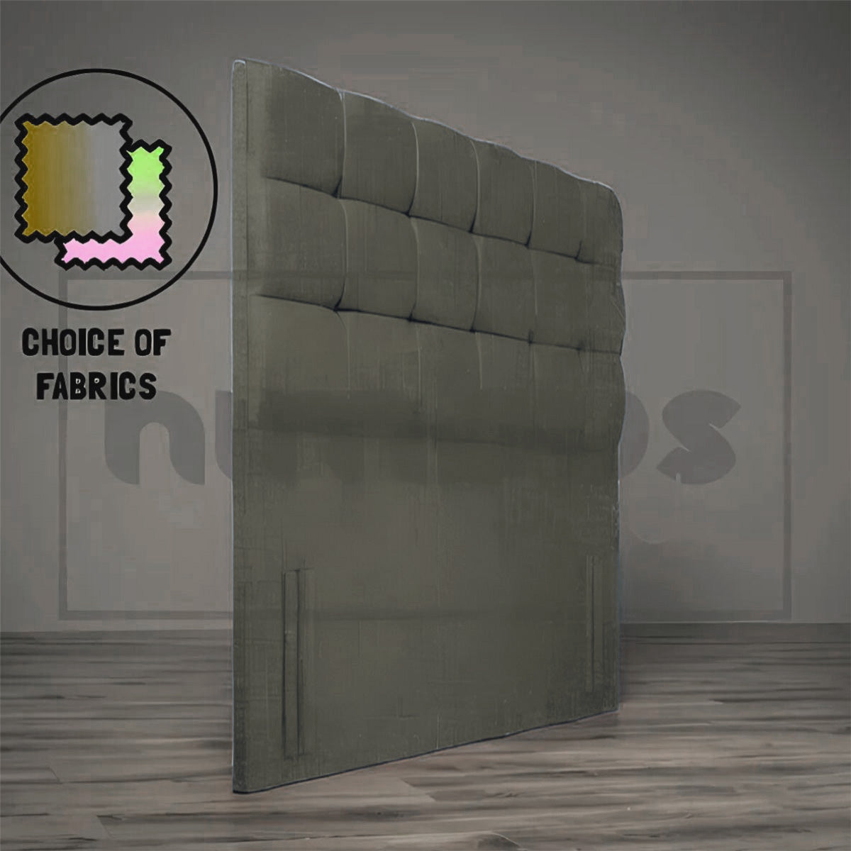 Modern Floor Standing Cube Headboard - Upholstered Bed Frame with Storage & LED Lights - Perfect for Small Bedrooms, Apartments & Dorm Rooms